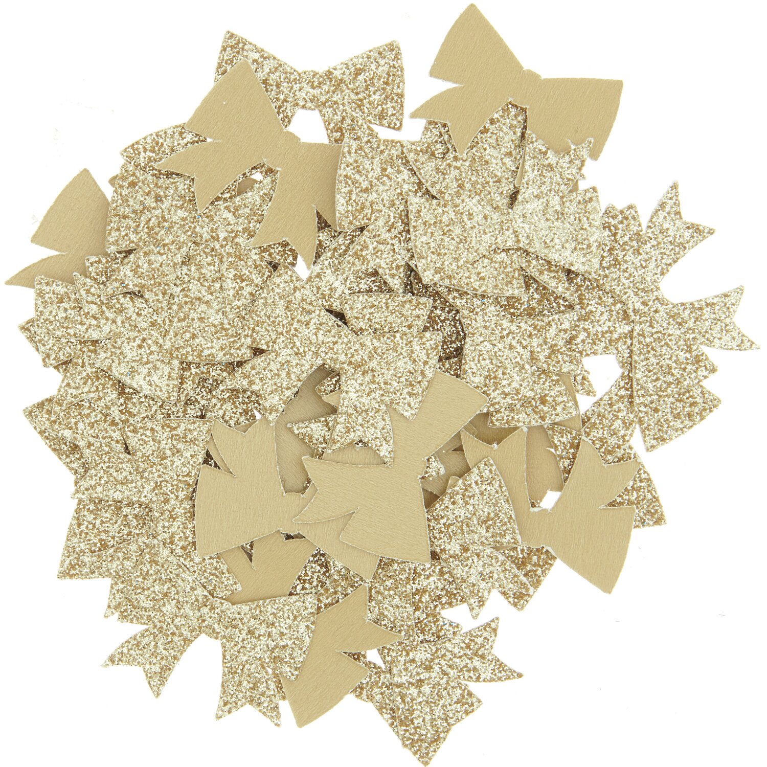 Streudekoration Schleifen Glitzer 20g 30x25mm Farbe Gold von Rico Design Streudekoration Schleifen Glitzer: Goldene Schleifen von Rico Design, ideal für festliche Dekorationen, 20g Packung.