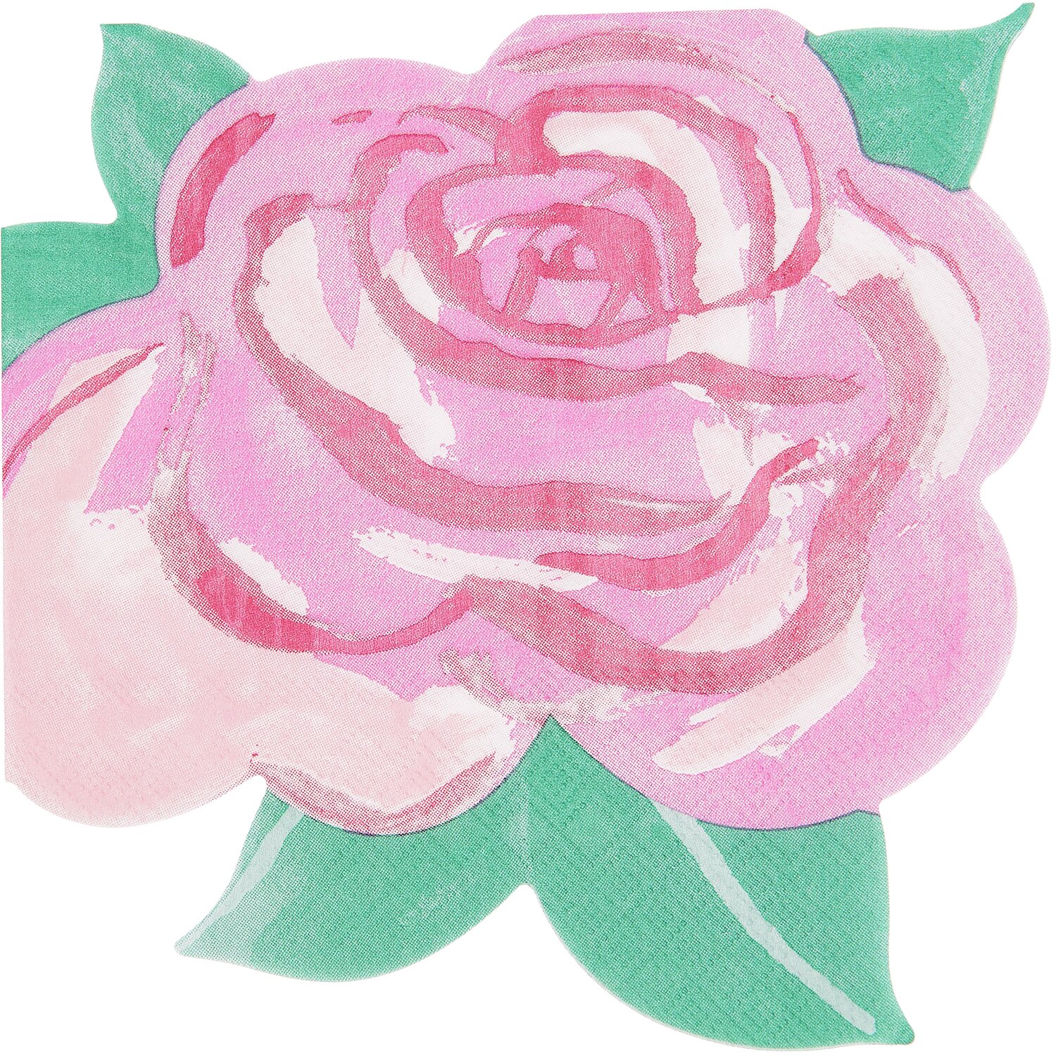 Serviettes Rose 31x31cm 20 pièces from Rico Design Servietten Rose, 31x31cm 20 Stück: Rosa Blütenmotiv mit grünen Blättern, ideal für elegante Tischdekorationen.