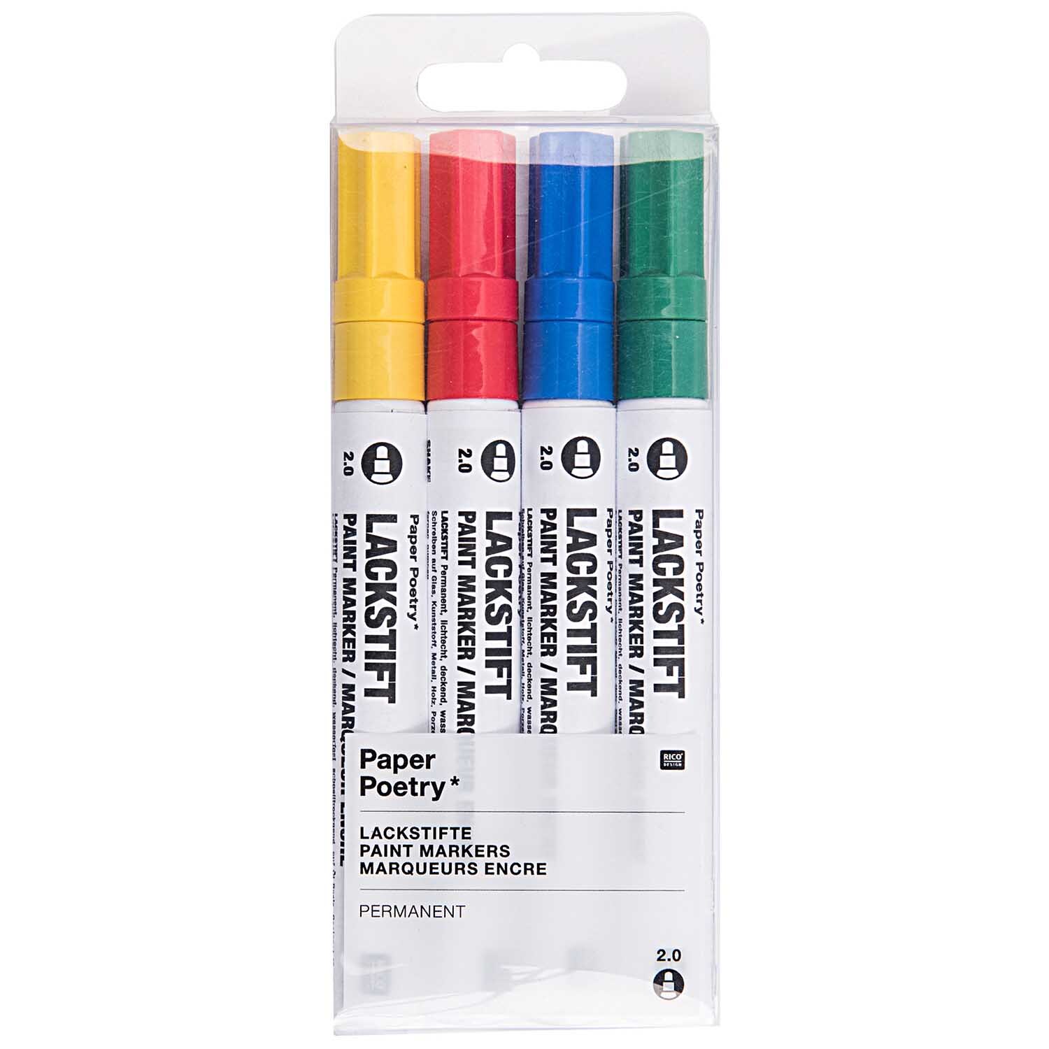 Paper Poetry set de marqueurs vernis multicolores 2,0mm from Rico Design