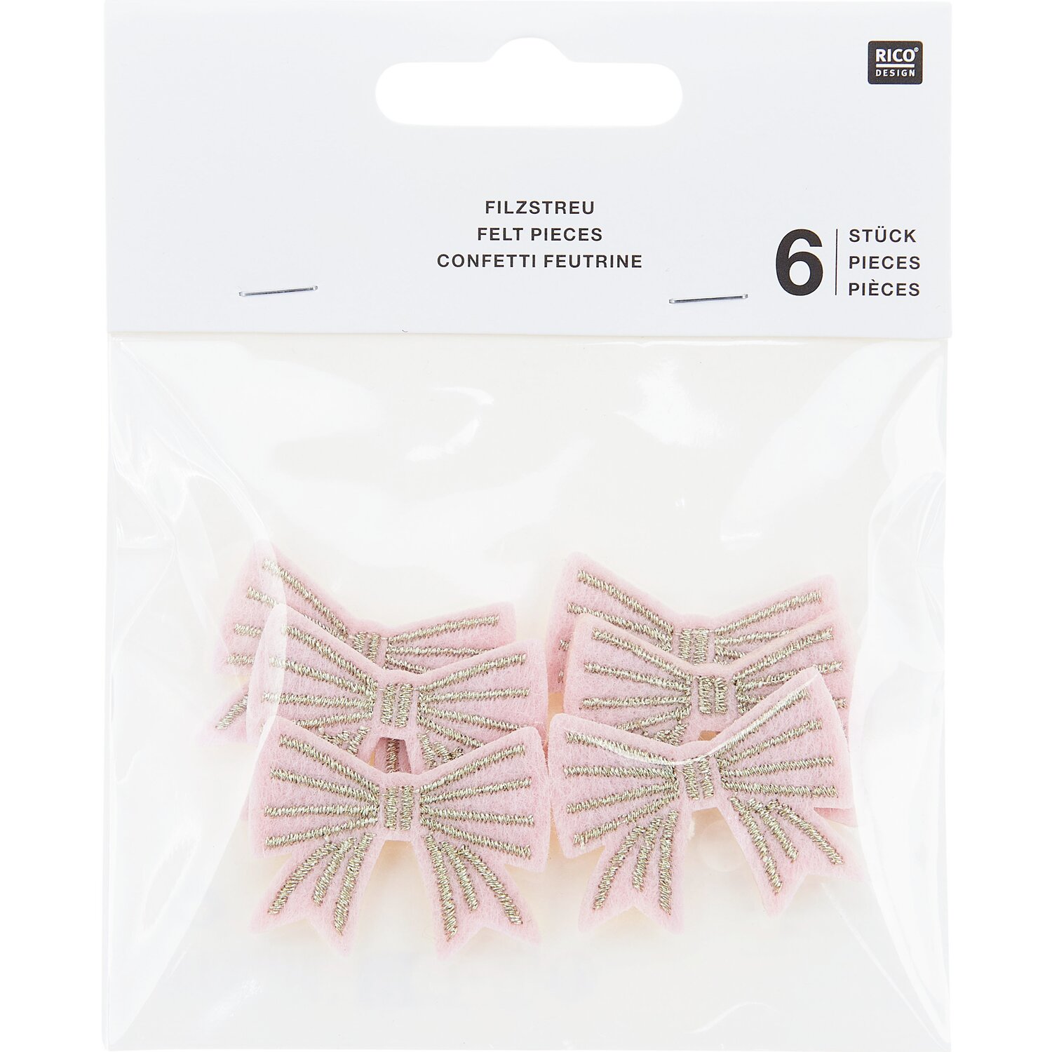 Filzstreu Schleifen Rosa 6 Stück von Rico Design