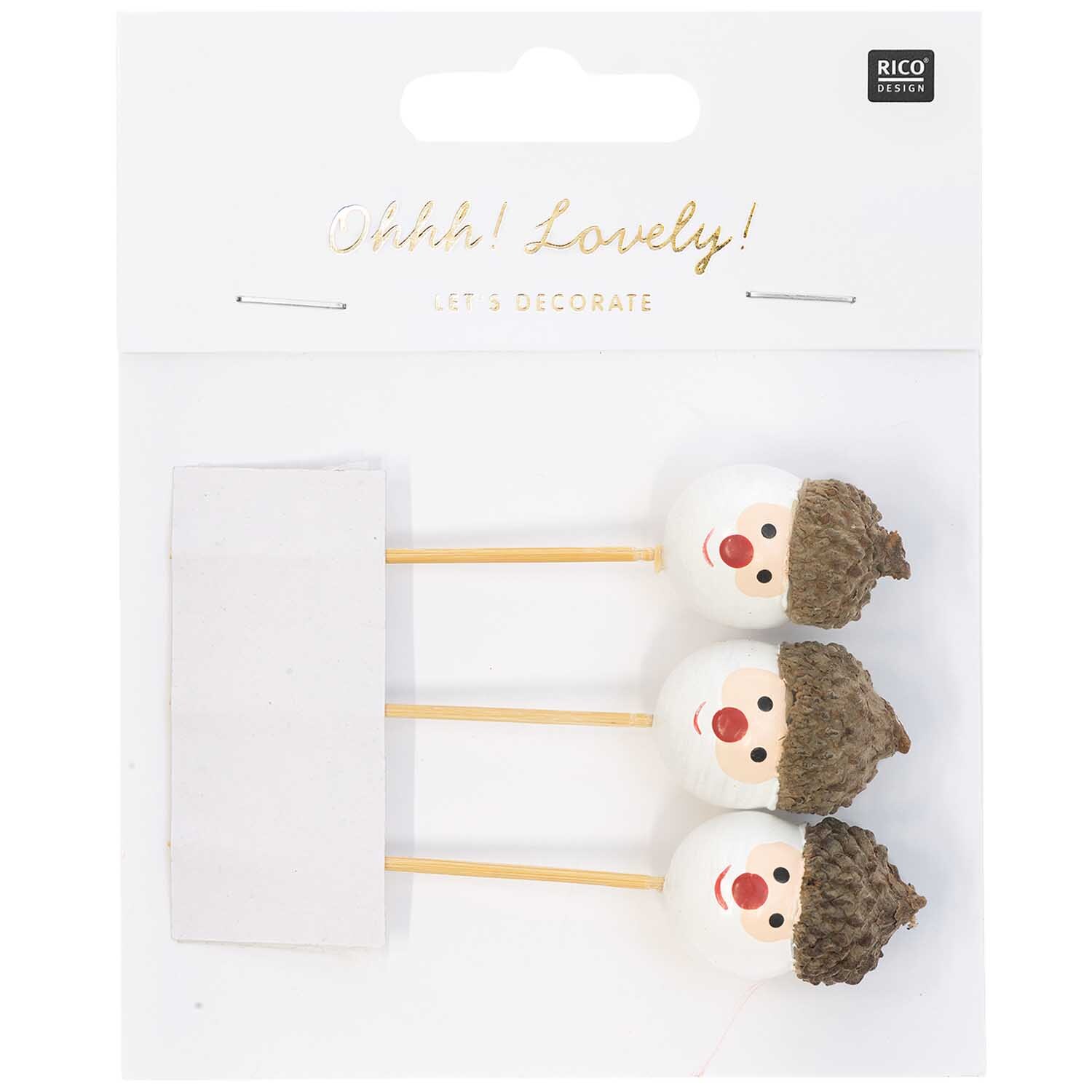 Sticks Weihnachtsmann weiß 3 Stück von Rico Design