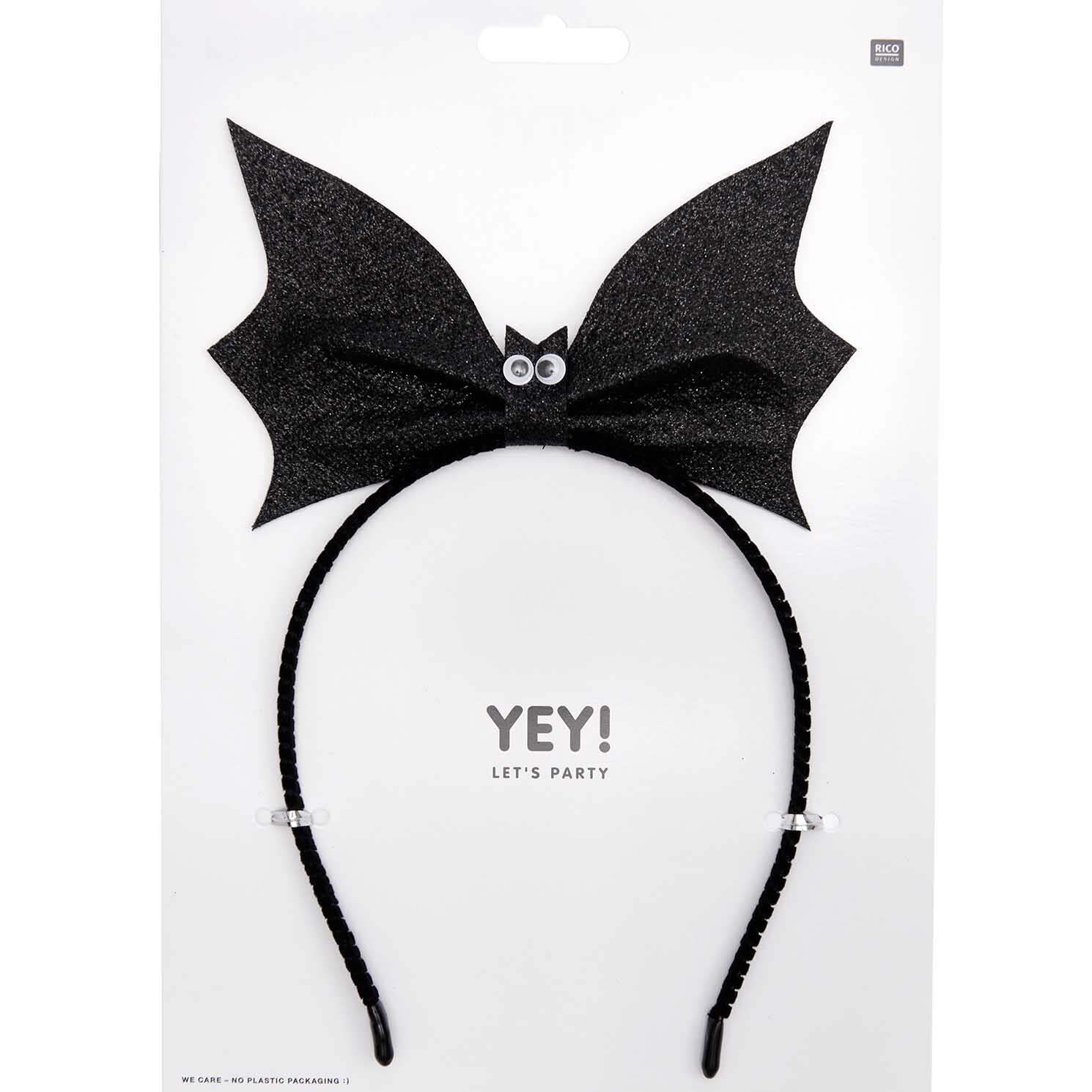 Haarreif Fledermaus schwarz von Rico Design