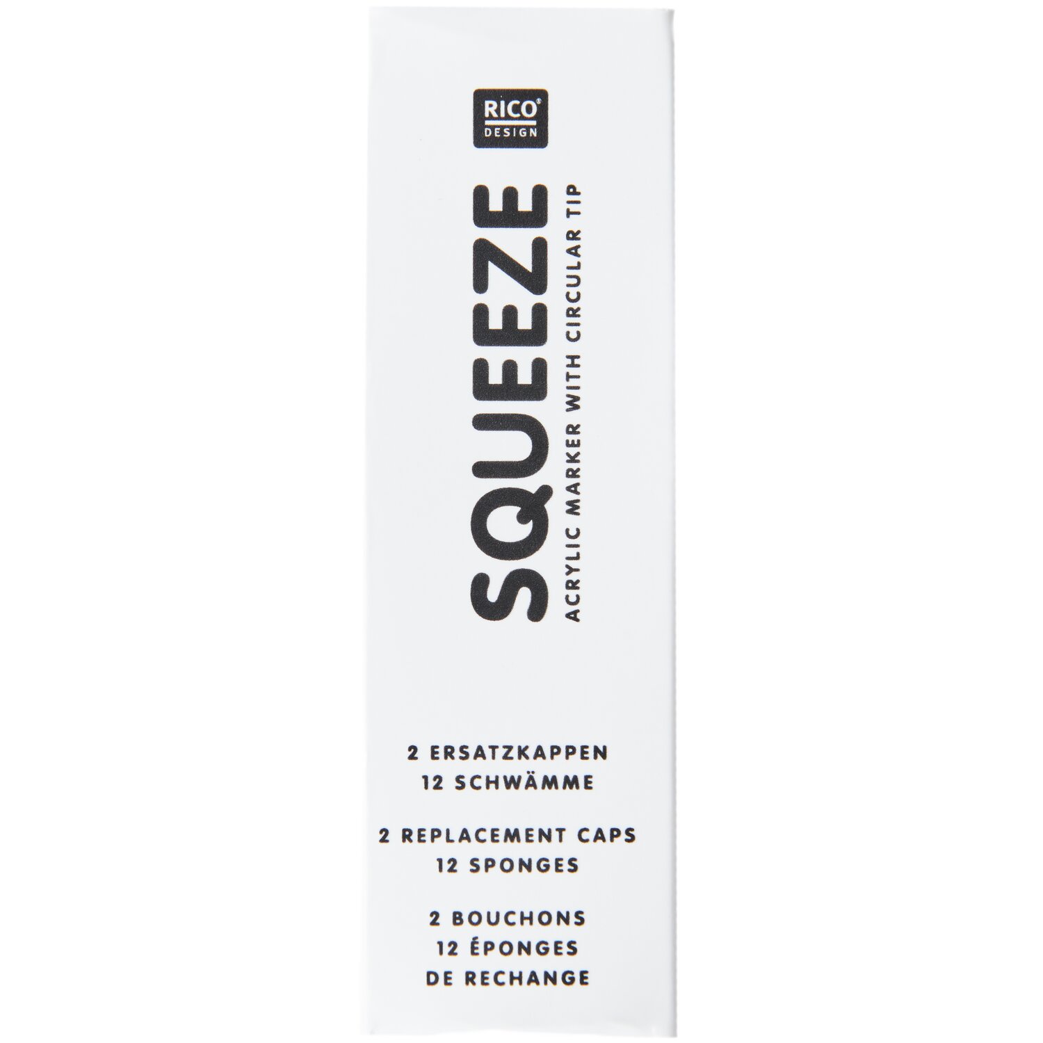 Ersatzkappen / Schwamm für Squeeze Acrylic Marker 14-teilig von Rico Design