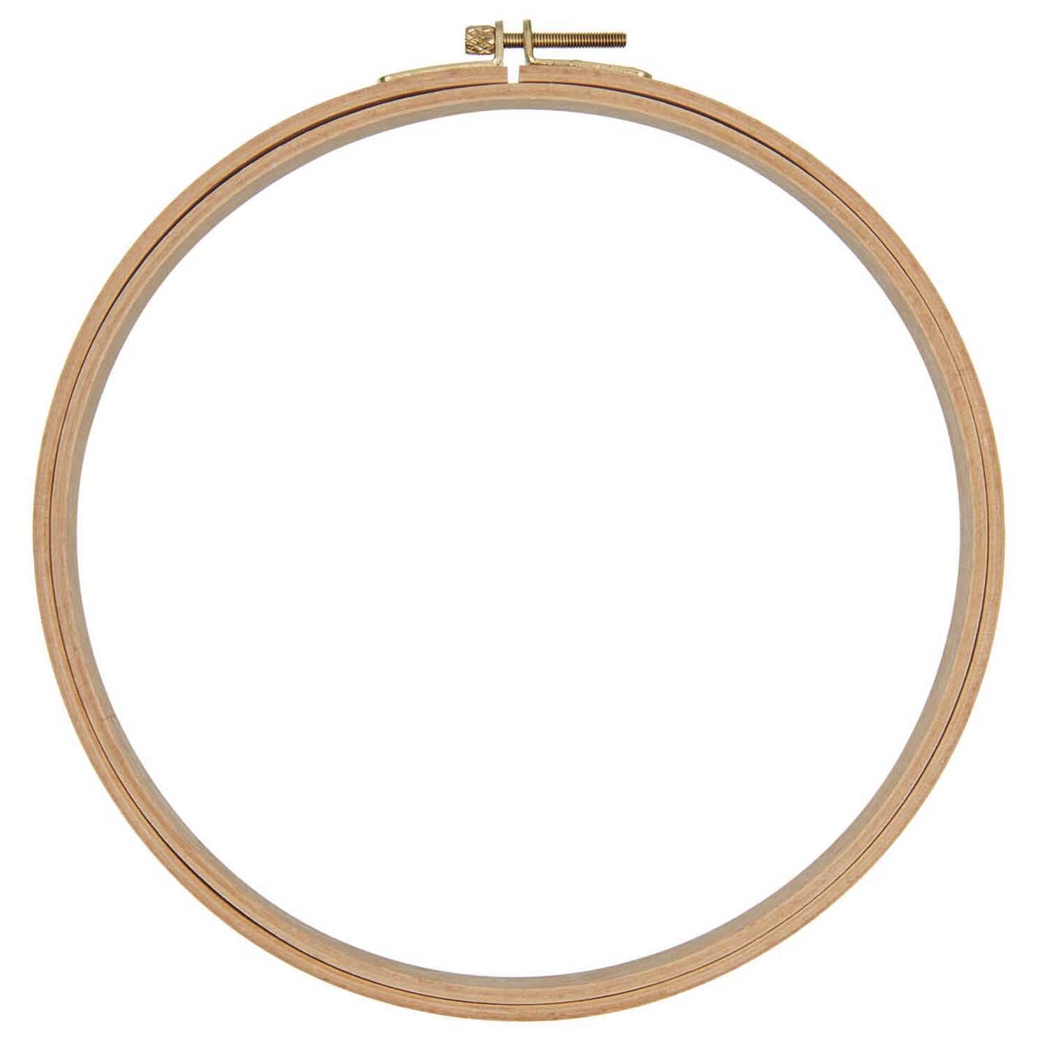 Stickring 21,5cm von Rico Design in natürlichem Holzton, ideal für Stickprojekte und Handarbeiten.