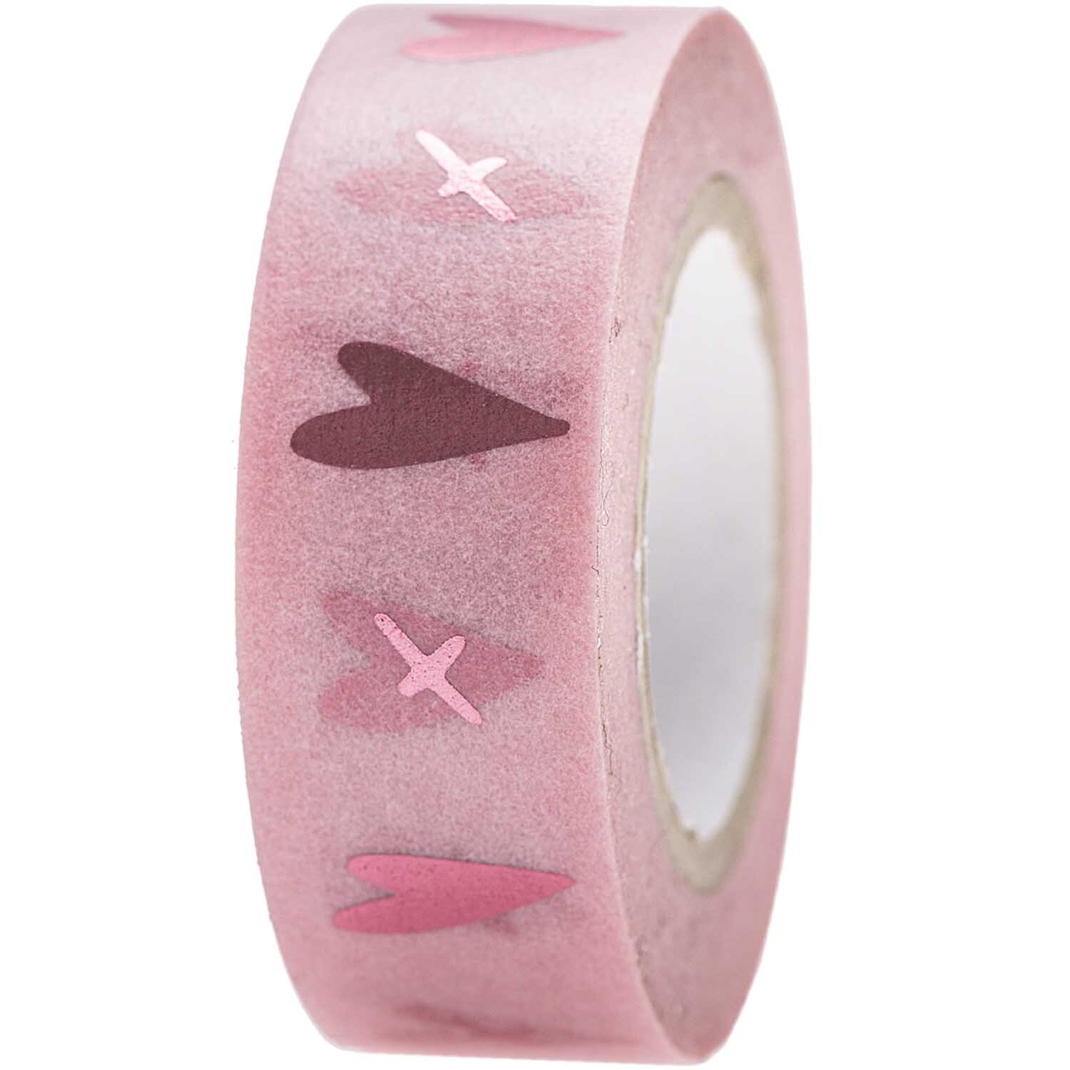 Paper Poetry Tape It must be love mit Herzmotiven auf rosa Hintergrund, ideal für kreative Projekte. Marke: Rico Design.