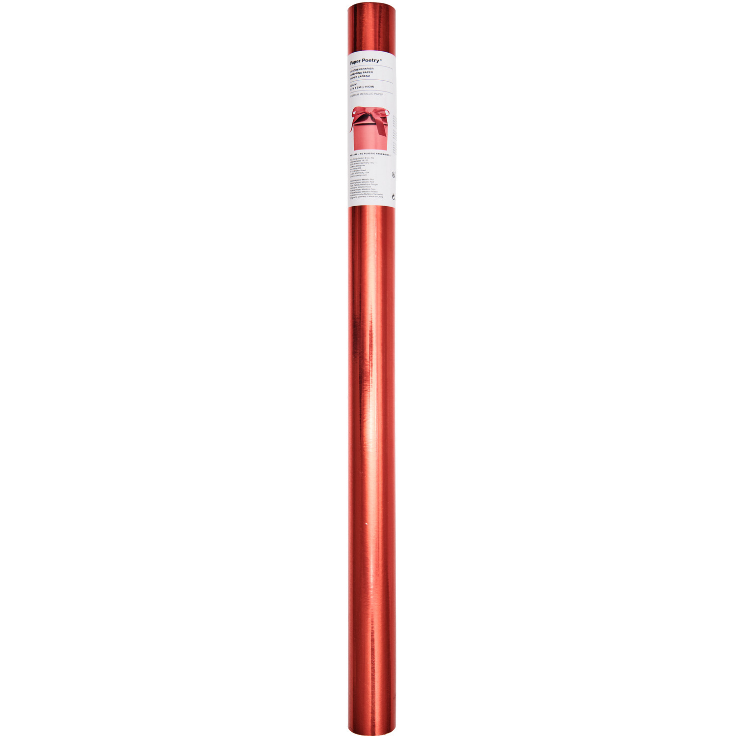 Geschenkpapier Metallic 70cm 2m 80g/m² Farbe Rot von Rico Design