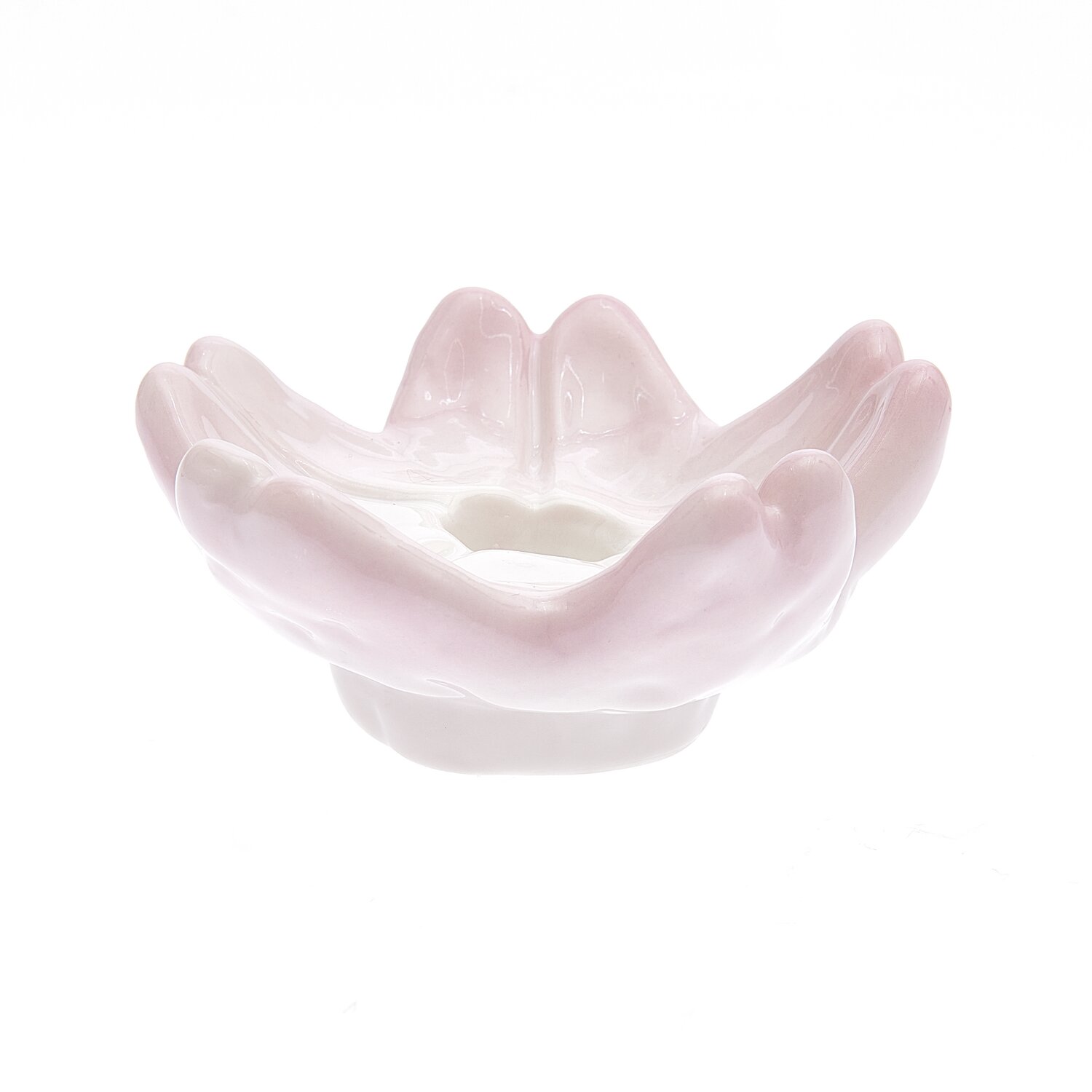 Porzellan Kerzenhalter Kirschblüte rosa 10,5x10,5x5cm von Rico Design