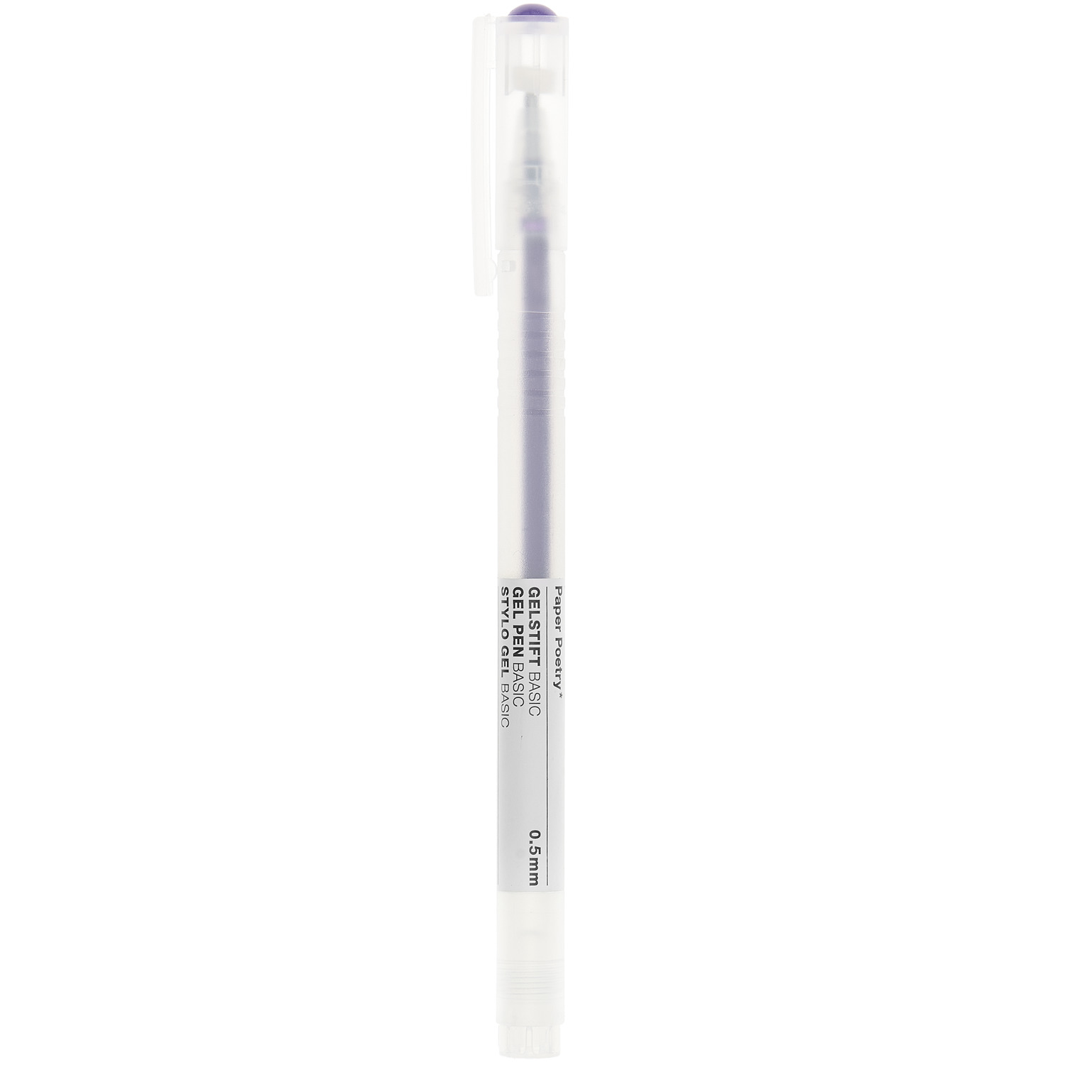 Gelstift Basic 0,5mm Farbe Lila von Rico Design Gelstift Basic 0,5mm, lila, von Rico Design. Schlanker Stift mit transparentem Gehäuse für präzises Schreiben.