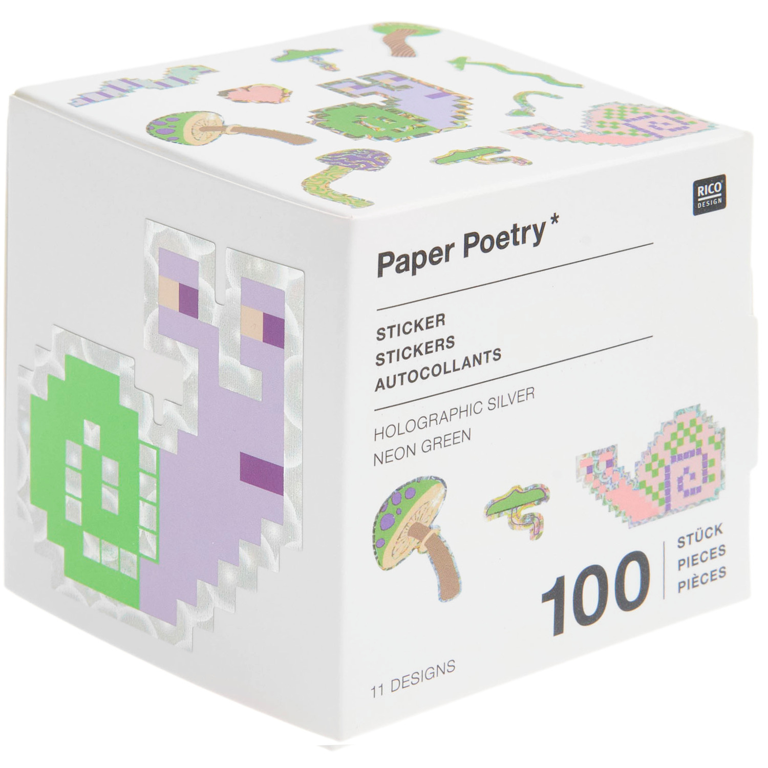 Paper Poetry Sticker Shrooom Big Shroomies auf der Rolle Ø5cm 100 Stück von Rico Design
