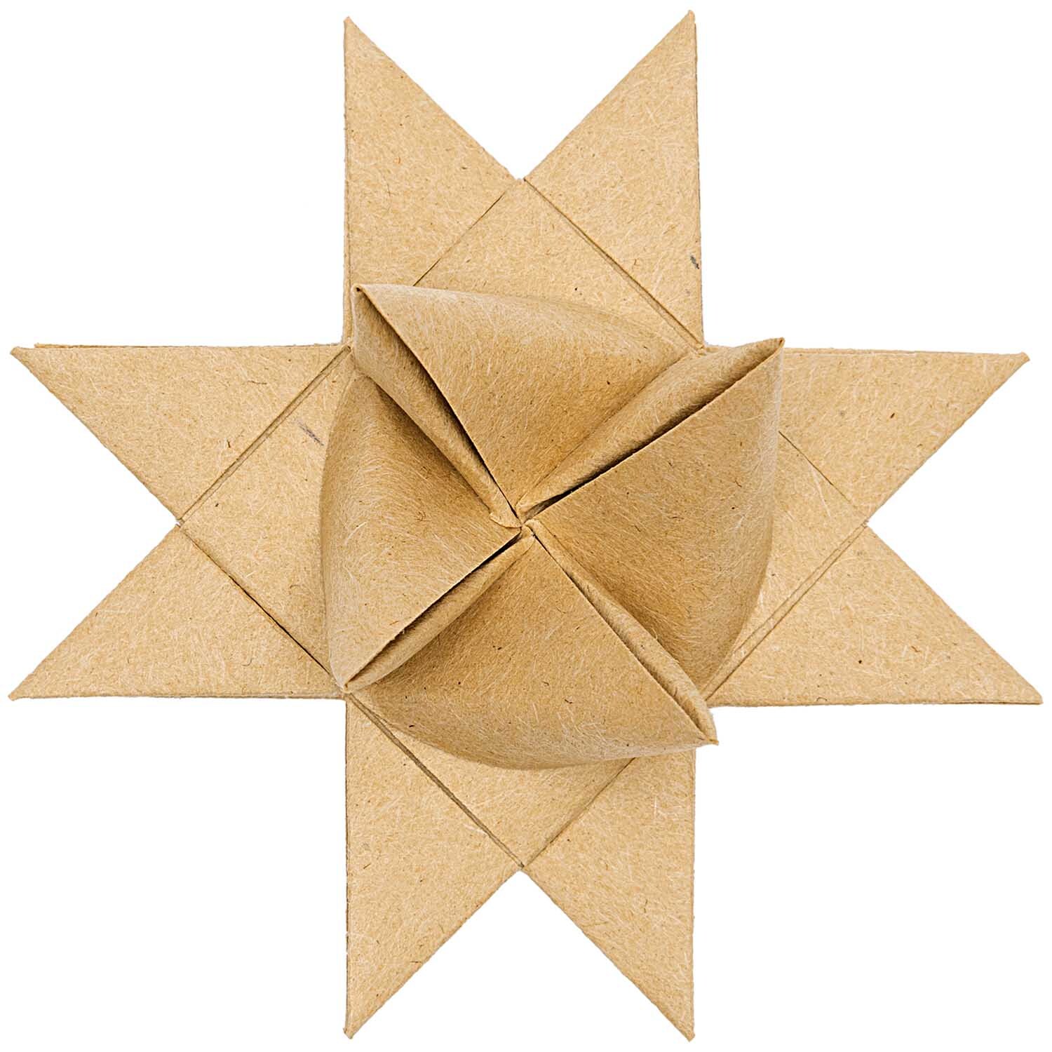 Fröbelstreifen Kraftpapier 120g/m² 40 Stück von Rico Design in Sternform gefaltet, braun.
