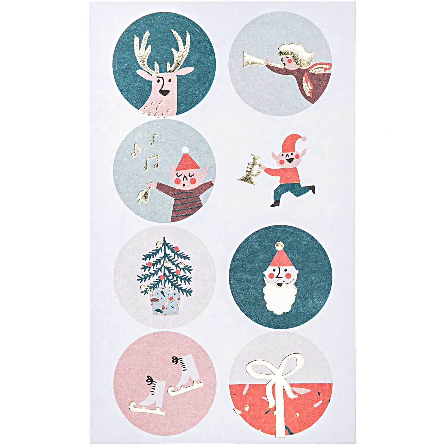 Paper Poetry Sticker Jolly Christmas Classic 4 Blatt von Rico Design Paper Poetry Sticker Jolly Christmas Classic mit weihnachtlichen Motiven wie Rentier, Weihnachtsmann und Geschenken, ideal für festliche Dekorationen.