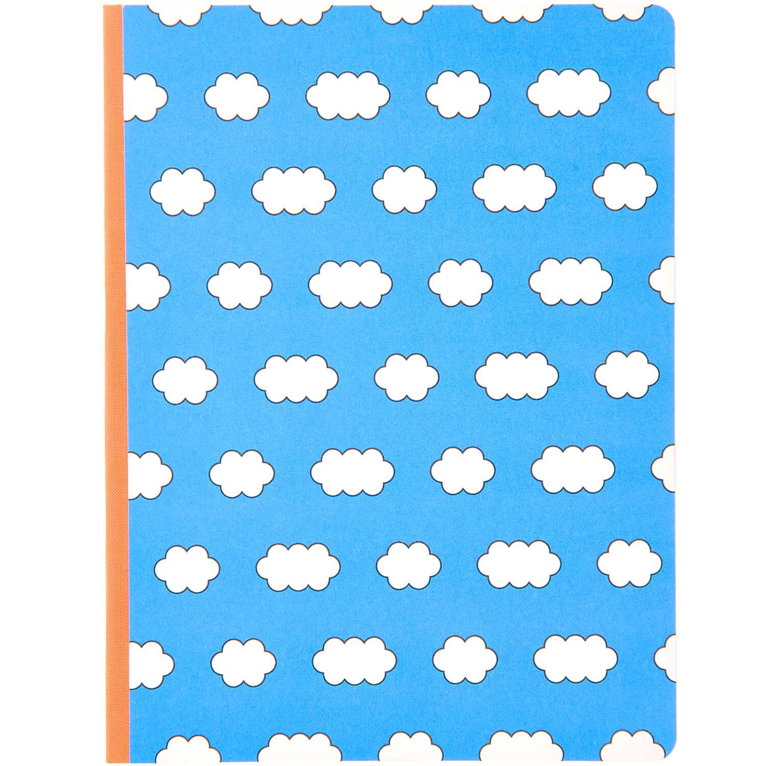 Rico Design x Redfries Notizbuch mit Wolkenmuster auf blauem Hintergrund, 14,5x19cm, 128 Seiten.