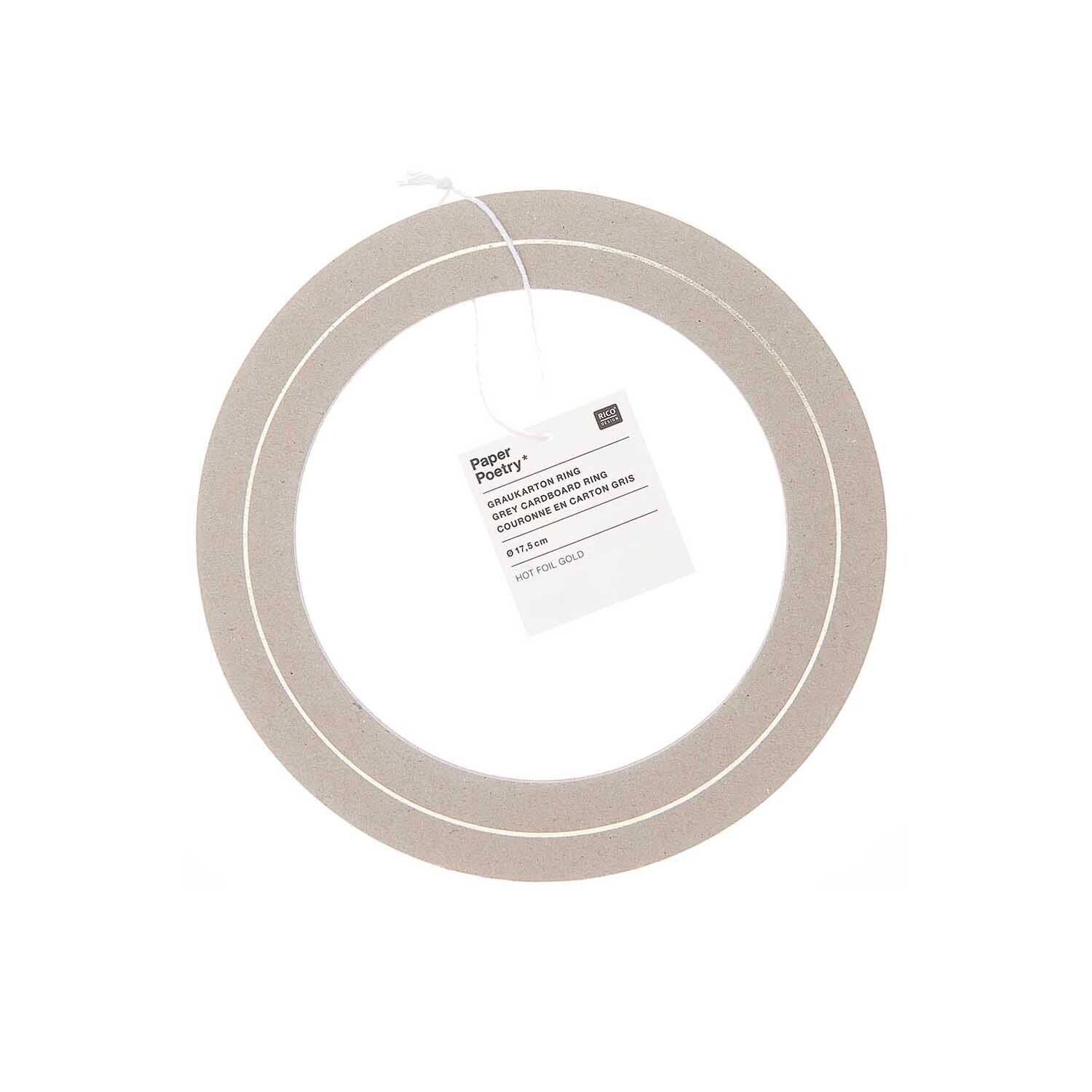 Paper Poetry Graukarton Ring 3mm von Rico Design, grauer Ring aus Karton mit Etikett. Ideal für kreative Projekte.