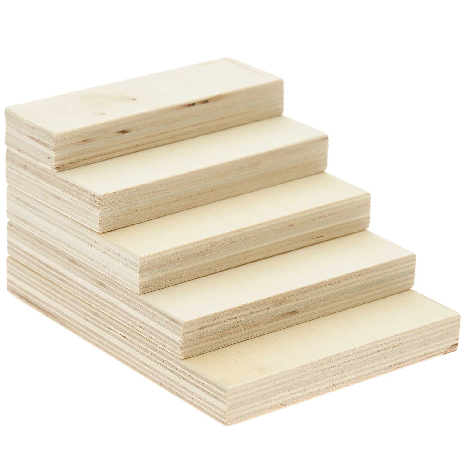Miniatur Treppe 10x7x12,9cm aus Holz, 5-teilig, von Rico Design. Ideal für Modellbauprojekte.