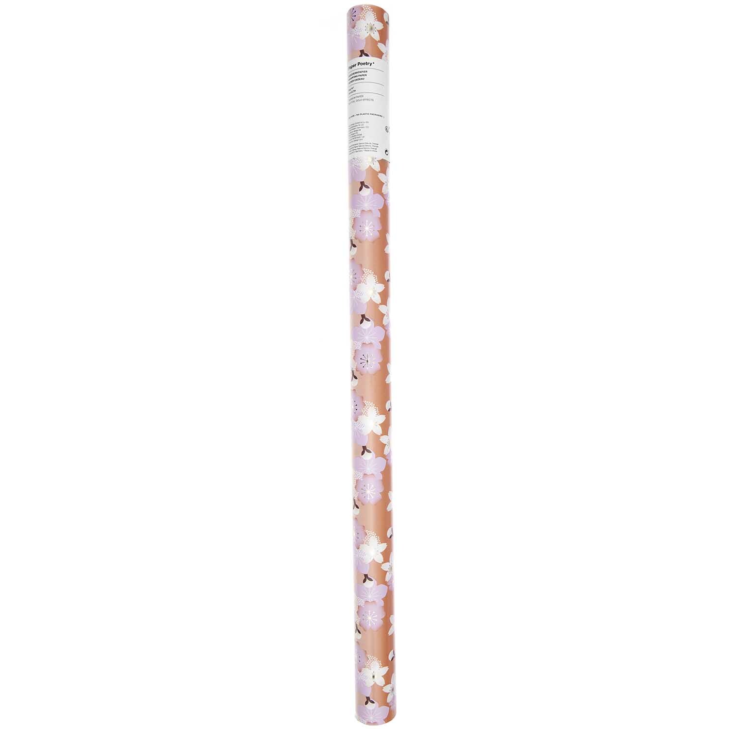 Geschenkpapier Kirschblüten Orange 70cm 2m 80g/m² von Rico Design Geschenkpapier Kirschblüten Orange mit zartem Blütenmuster, ideal für stilvolle Verpackungen.