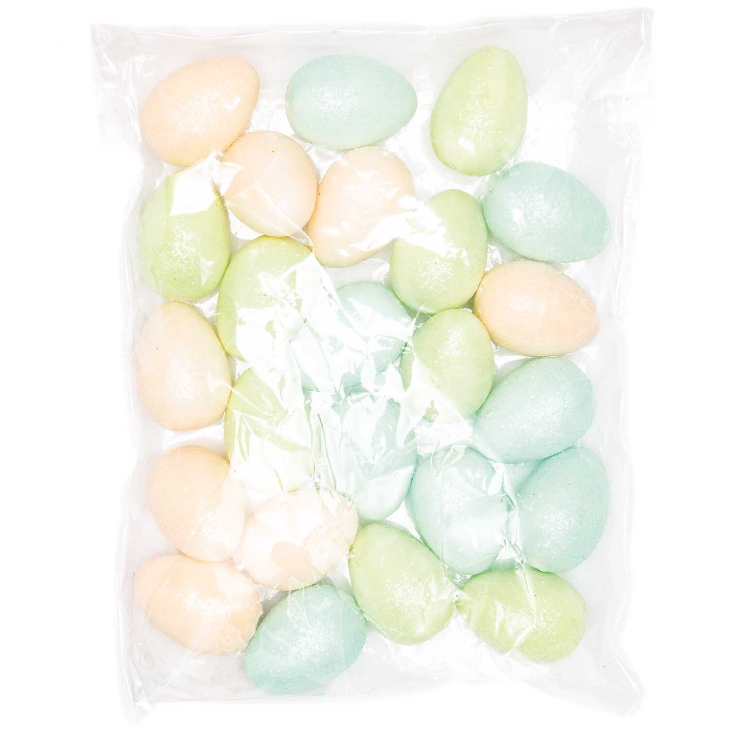 Glitter-Eier pastell 4cm 12 Stück von Rico Design
