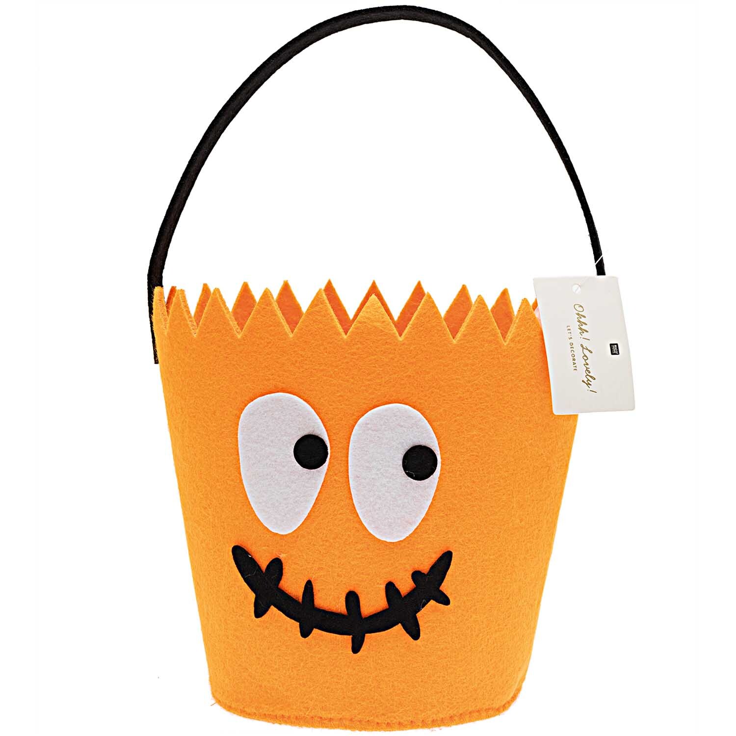 Halloween Filzkorb orange 17x18cm von Rico Design