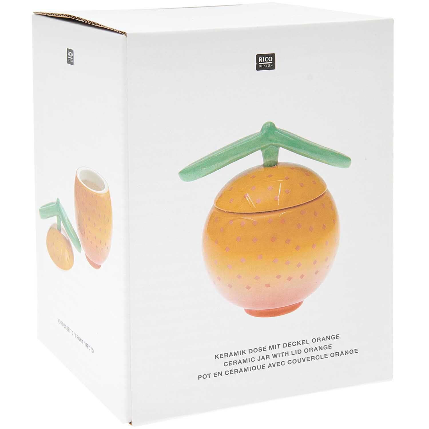 Keramik Dose Orange 12,5cm von Rico Design