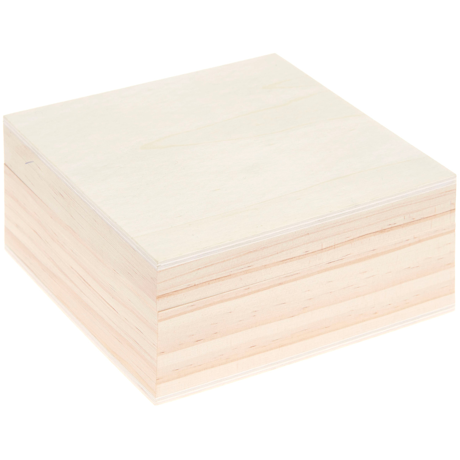 Holzbox quadratisch mit Magnetverschluss, naturbelassen, von Rico Design, ideal zur Aufbewahrung.
