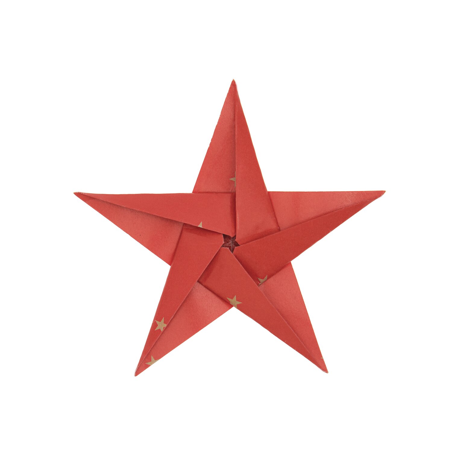 Paper Poetry Bascetta Origamipapiere: Ein roter Origami-Stern mit goldenen Akzenten von Rico Design.