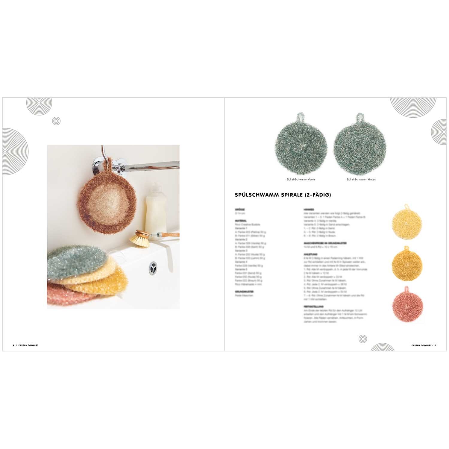Creative Bubble - Erdige Farben: Spülschwämme in erdigen Tönen von Rico Design, ideal für stilvolle Küchen.