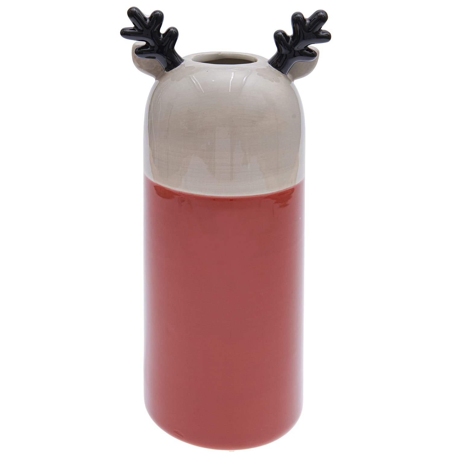 Keramik Vase Rentier rot 29cm von Rico Design Keramik Vase Rentier mit Rentiergeweih, rot-weiß, von Rico Design. Perfekt für festliche Dekorationen.