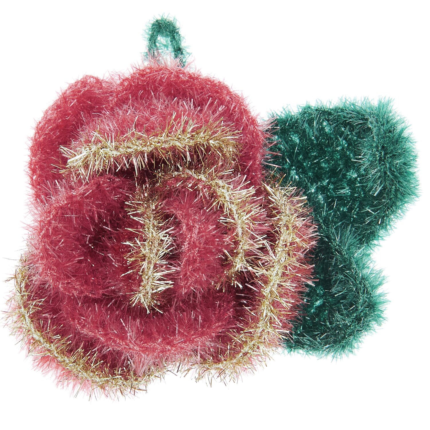Häkelset Creative Bubble Rose Romantic von Rico Design Häkelset Creative Bubble Rose Romantic von Rico Design zeigt eine gehäkelte Rose in Rot und Grün mit goldenen Akzenten.