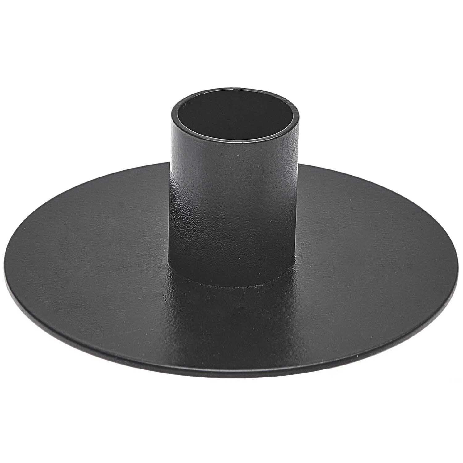 Kerzenständer schwarz von Rico Design: Eleganter, runder Kerzenhalter aus Metall für stilvolle Dekoration.