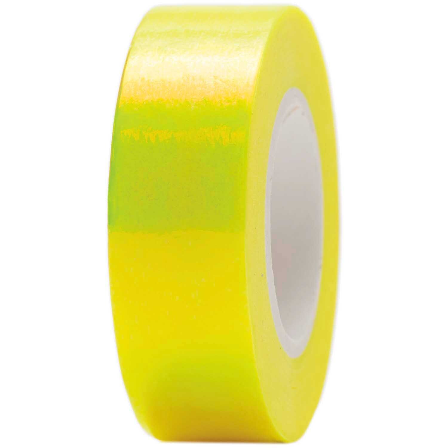 Paper Poetry Tape irisierend 15mm 10m von Rico Design in leuchtendem Gelb, ideal für kreative Projekte.