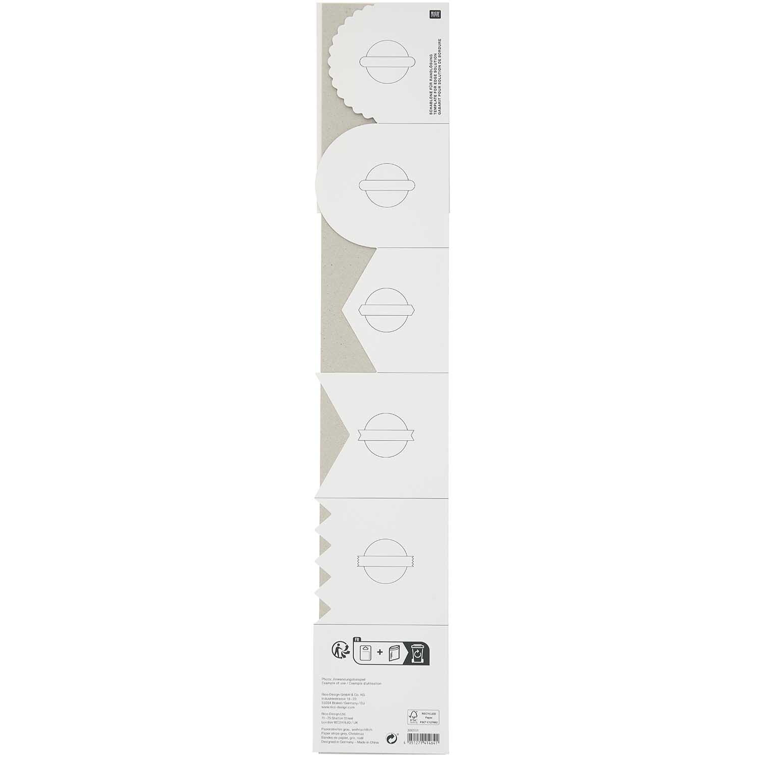 Paper Poetry Papierstreifen weihnachtlich von Rico Design in Grau, ideal für kreative Bastelprojekte.