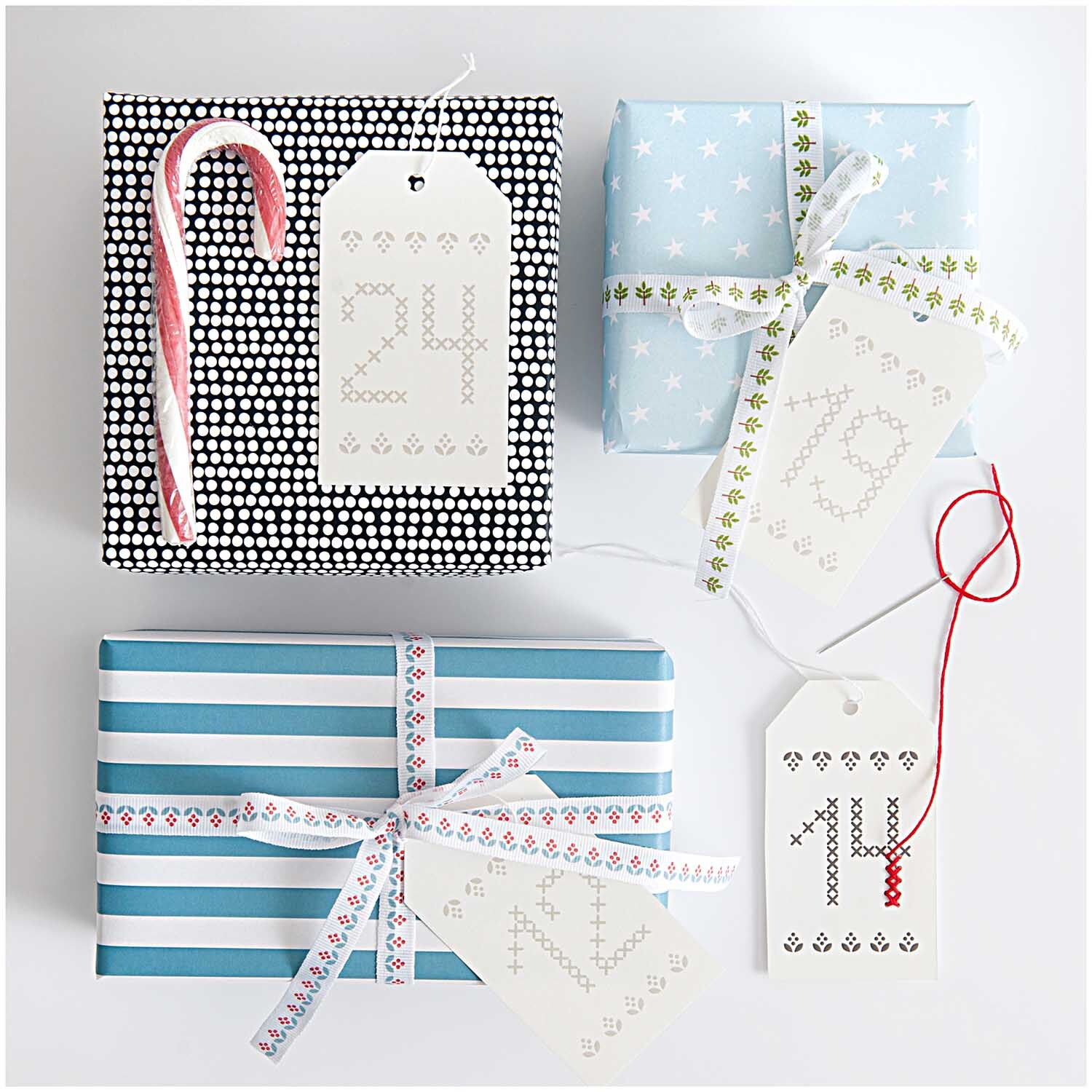 Paper Poetry Adventskalender Anhänger creme 24 Stück von Rico Design