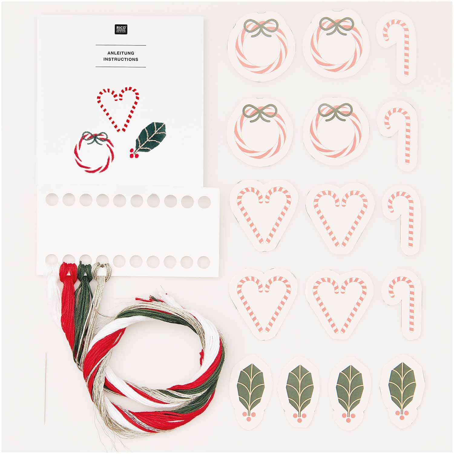 Stick and Stitch Stickpackung Zuckerstange vorgezeichnet von Rico Design