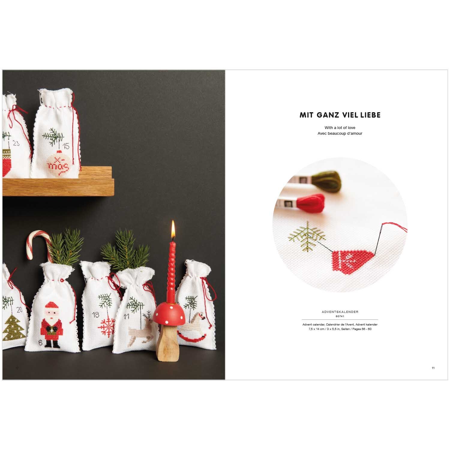 Livret de broderie I love Christmas No. 180 from Rico Design Stickbuch I love Christmas Nr. 180 zeigt festliche Stickmuster mit Weihnachtsmotiven von Rico Design.