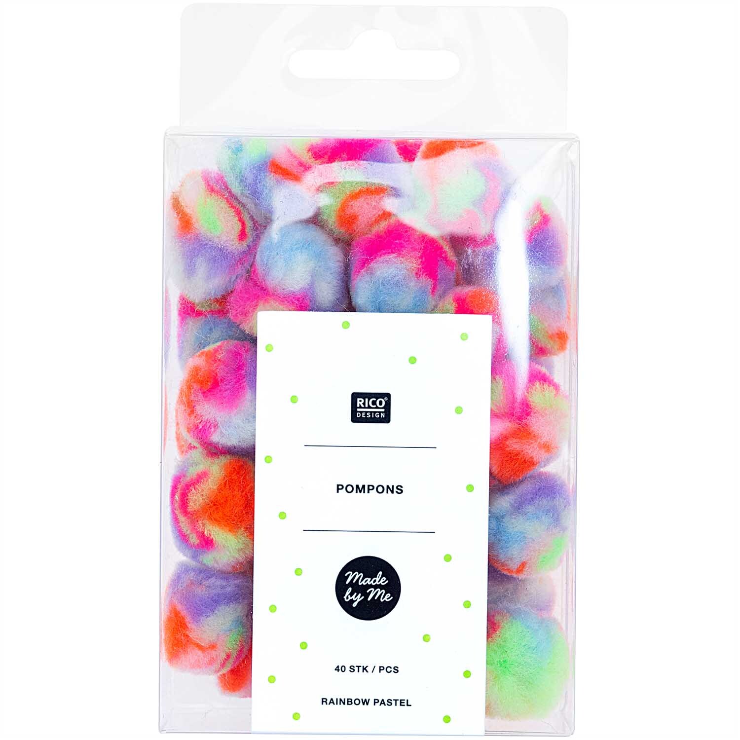 Pompons Regenbogen 25mm 40 Stück Farbe Pastell von Rico Design