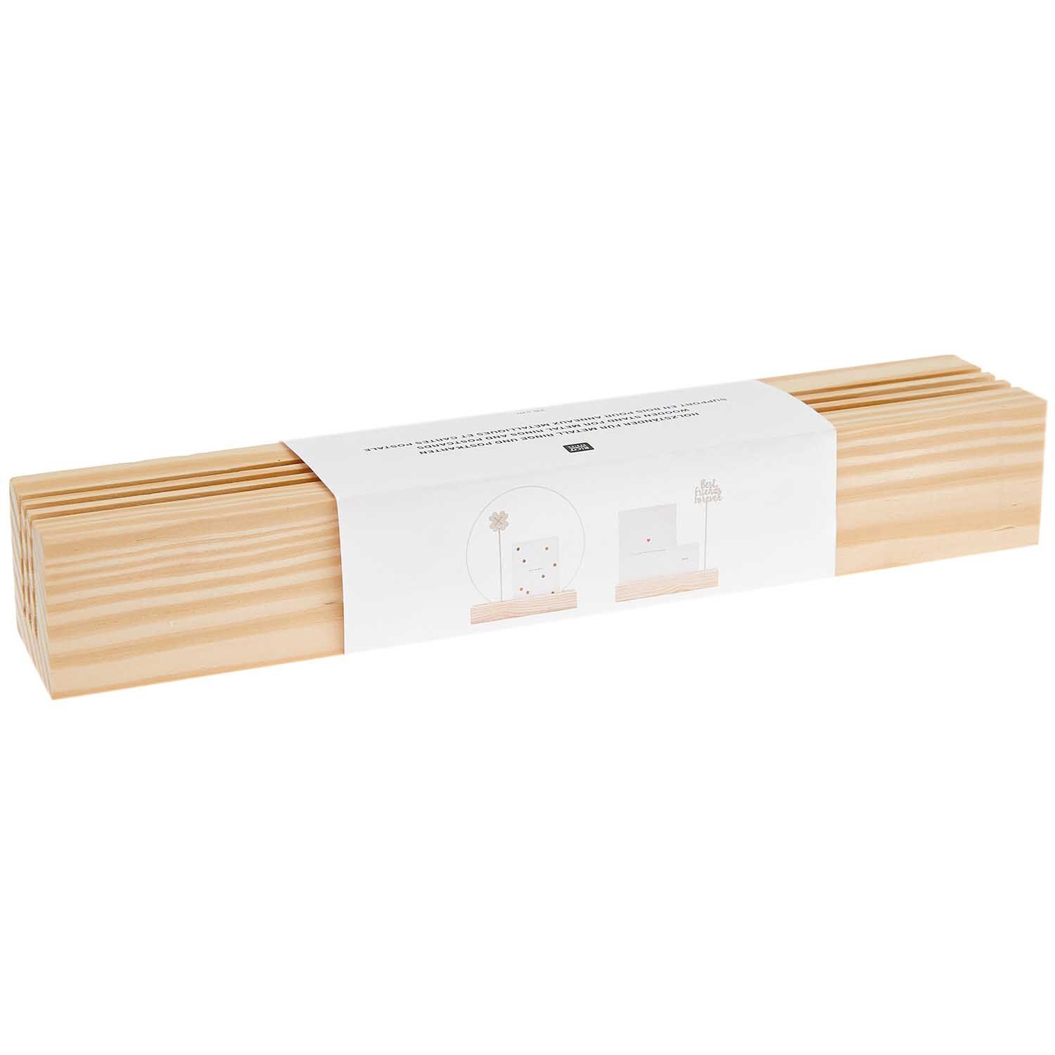Holzständer für Metallringe von Rico Design, rechteckig, naturfarben, ideal für Dekorationen.