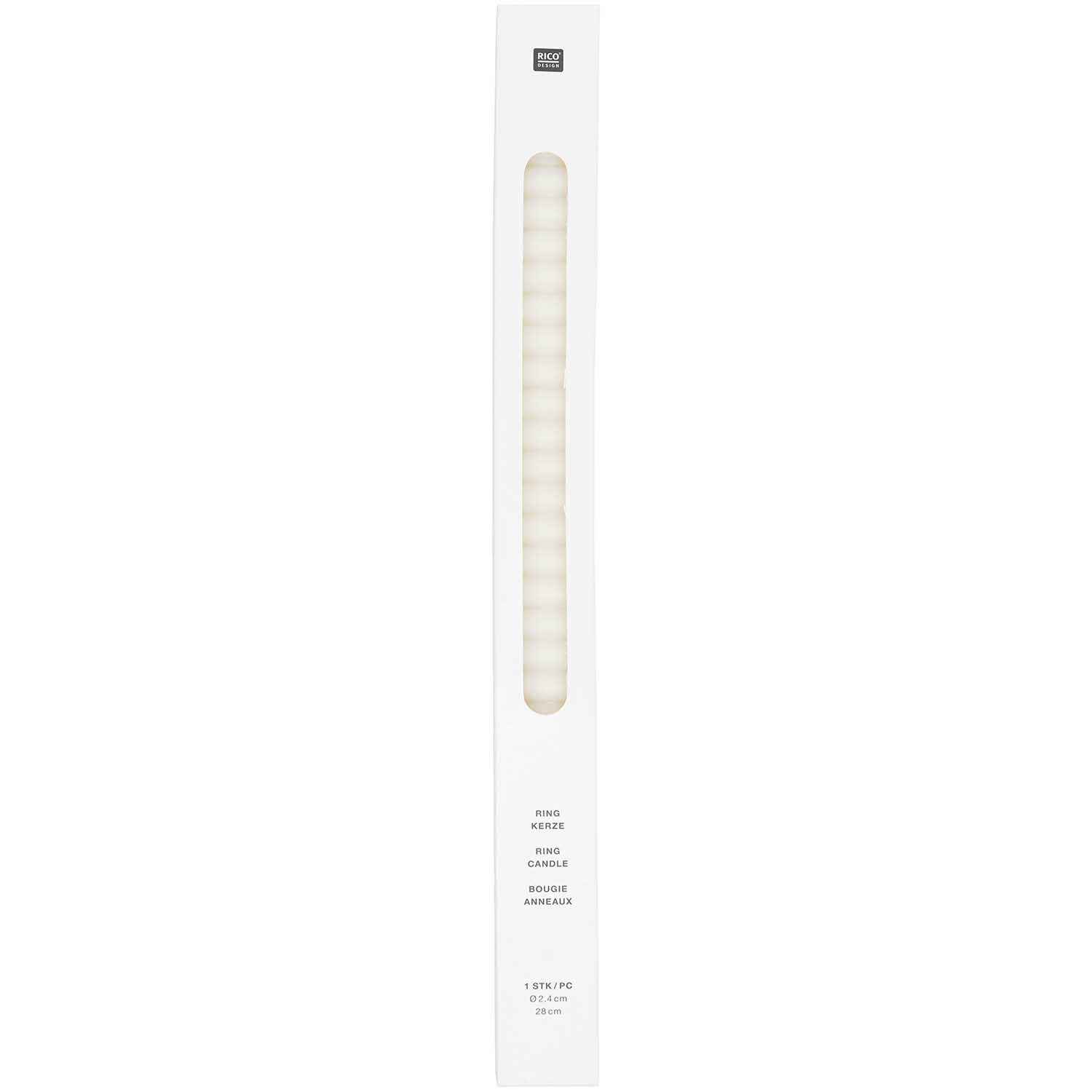 Ringkerze 2,4x28cm Farbe Creme von Rico Design