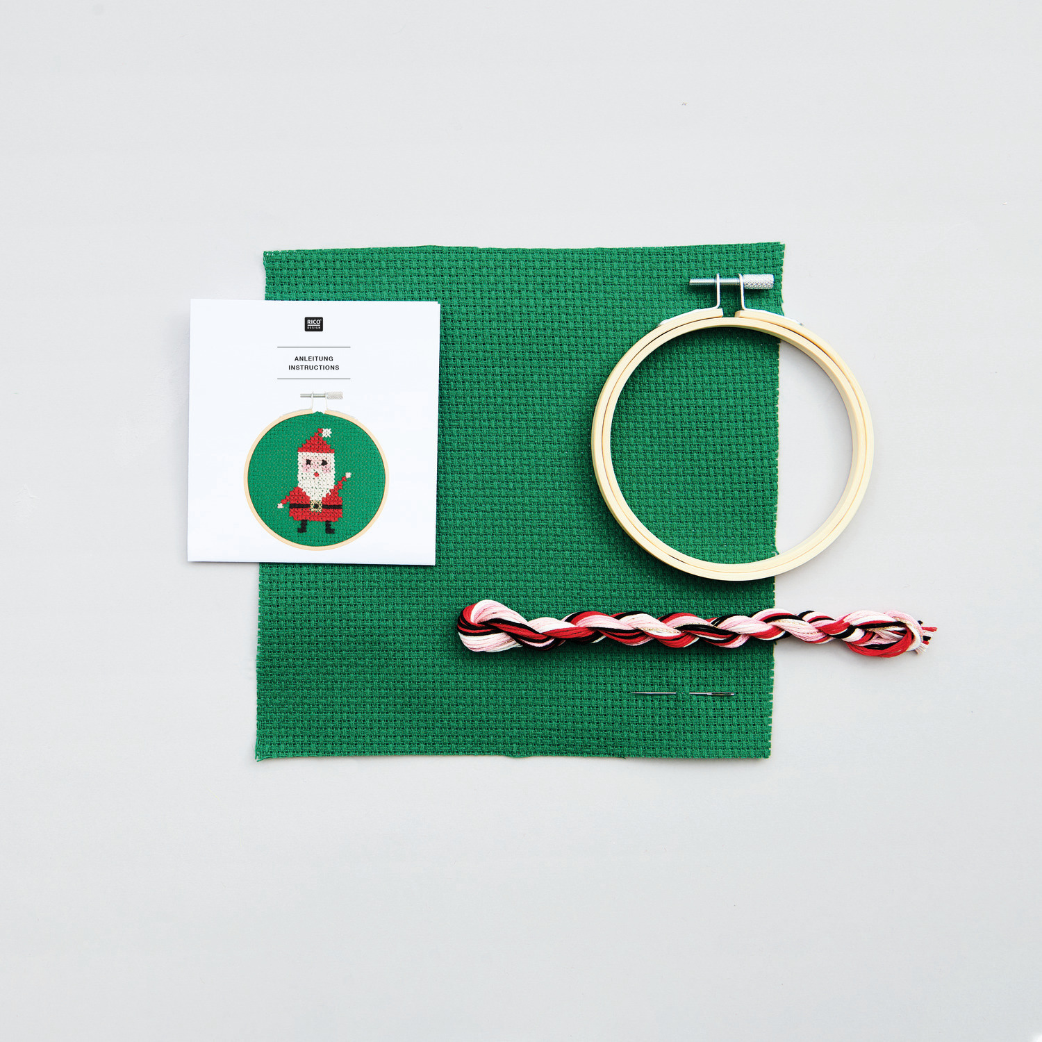 Stickpackung Bild Nikolaus Ø10cm von Rico Design Stickpackung Bild Nikolaus Ø10cm von Rico Design