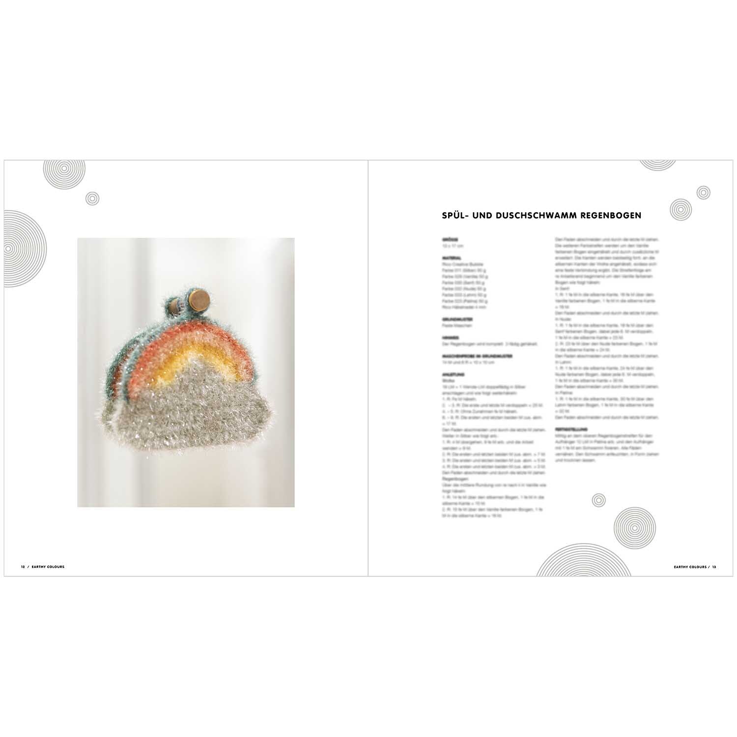Creative Bubble - Earthy Colours: Ein gestrickter Schwamm in Erdtönen von Rico Design, ideal für Küche und Bad.