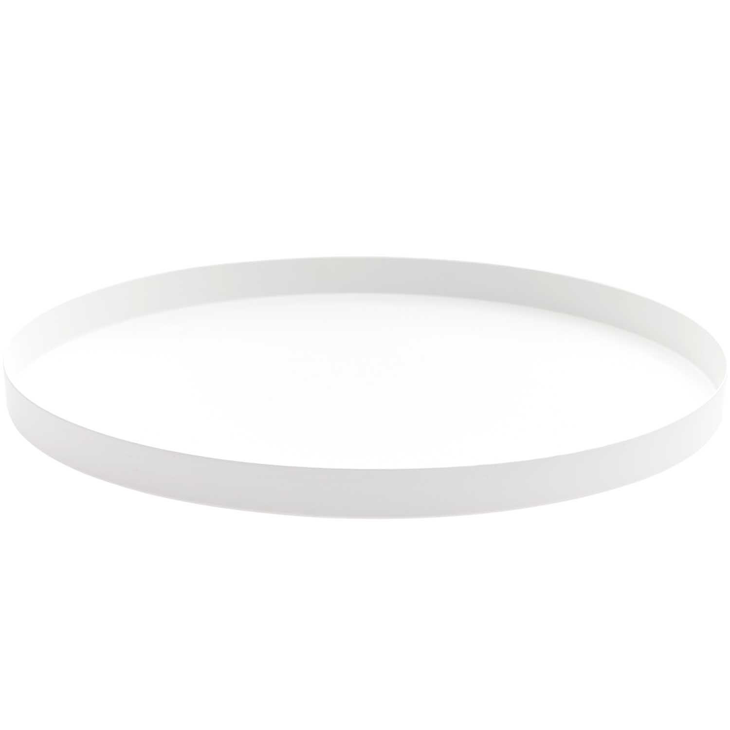 Metalltablett weiß von Rico Design, rundes Design, ideal für Dekorationen und Servieren.