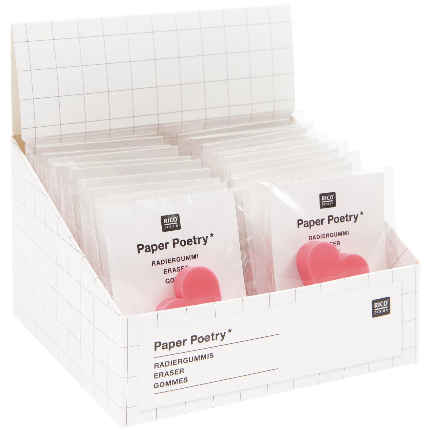 Mini-Radiergummi Herz Neonpink 2,5x2,1x0,7cm von Rico Design