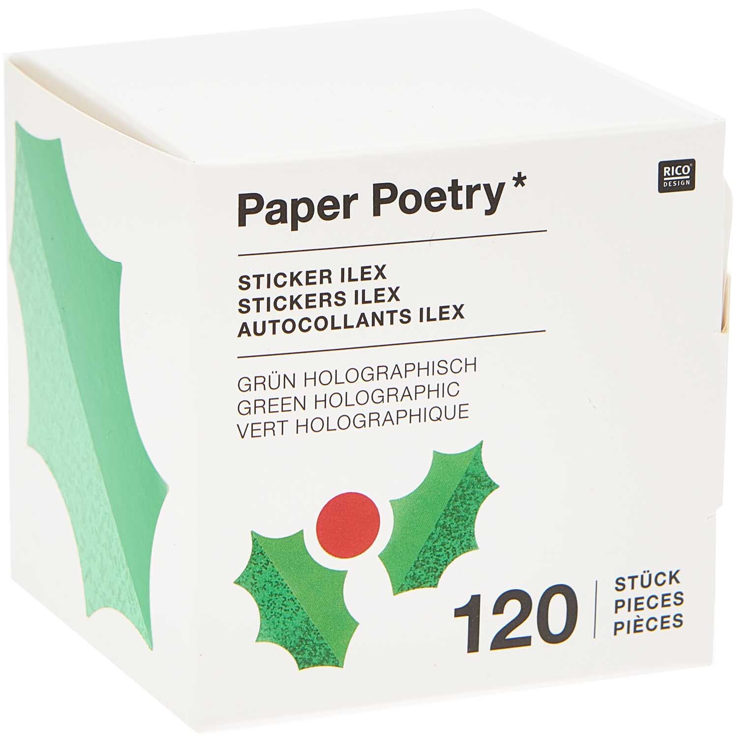 Paper Poetry Sticker Ilex 120 Stück auf der Rolle Hot Foil von Rico Design