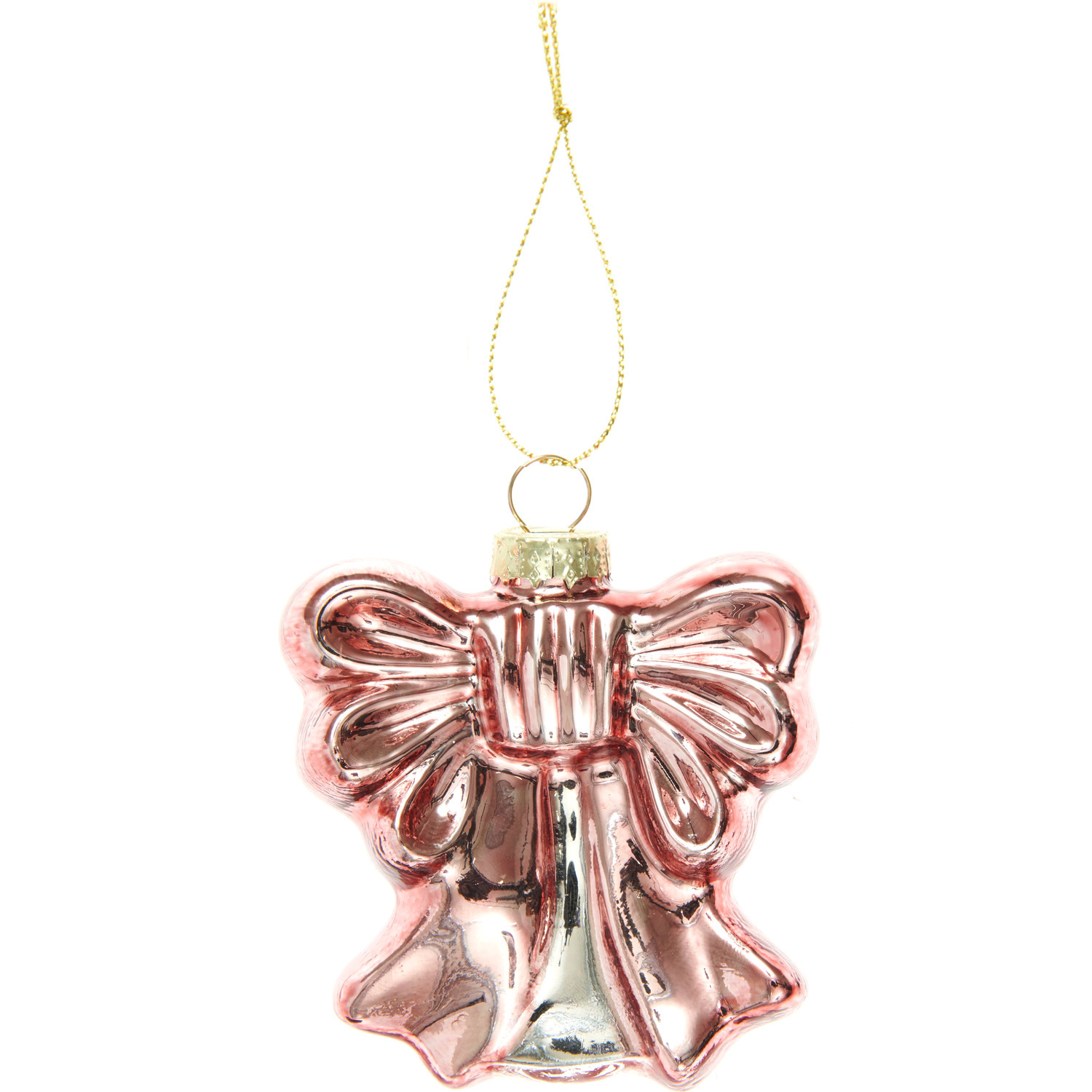 Glashänger Schleife klein in Altrosa von Rico Design, 8x3x8cm, glänzend und dekorativ.