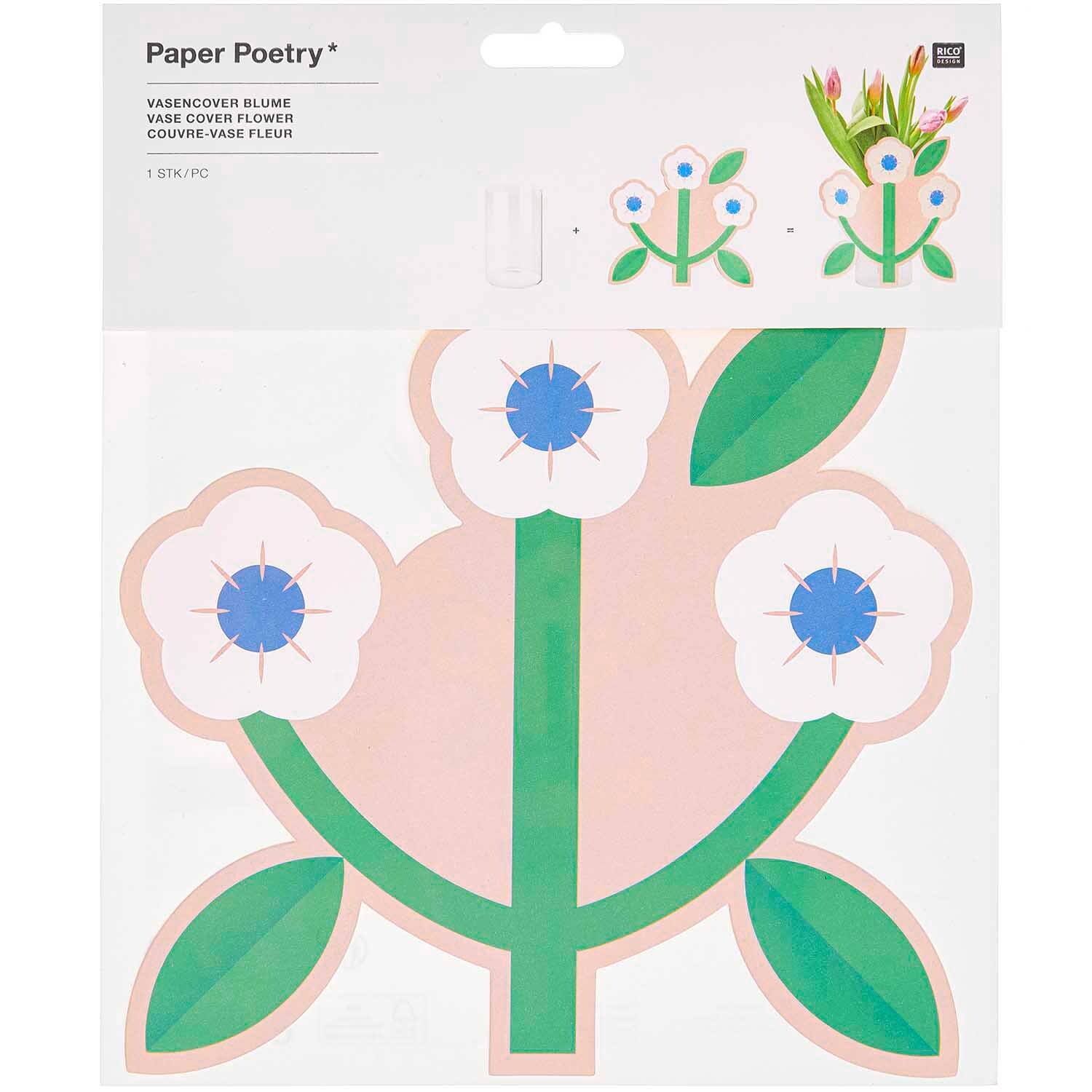 Paper Poetry Vasencover Blume 21x20cm von Rico Design