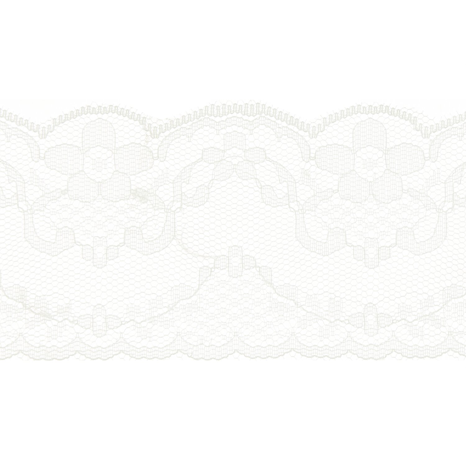 Paper Poetry Spitzenband Blümchen Off-White, zartes Spitzenband mit floralen Mustern, 58mm breit, 3m lang. Ideal für kreative Bastelprojekte.