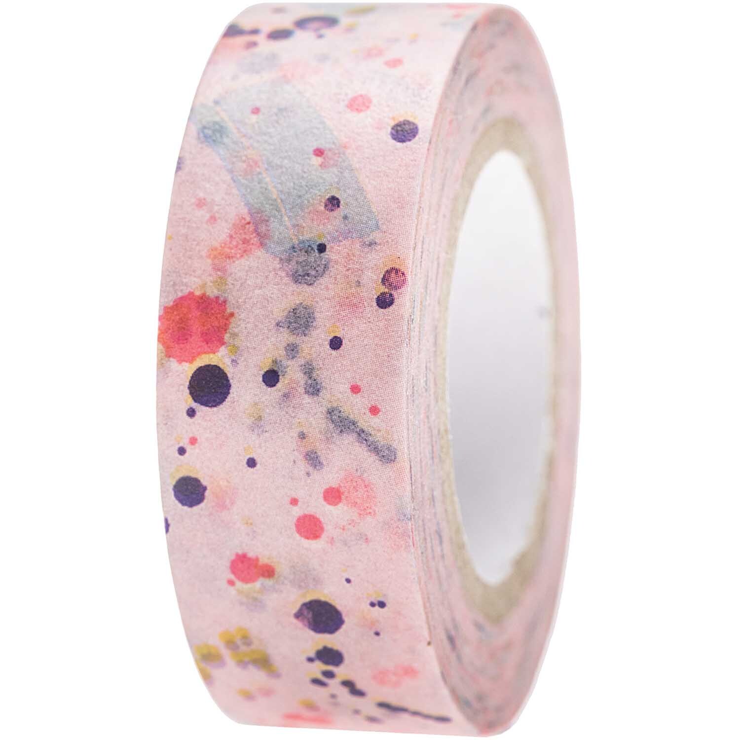 Paper Poetry Tape Crafted Nature gefleckt, 1,5cm x 10m, von Rico Design. Mehrfarbiges Klebeband mit bunten Sprenkeln auf hellem Hintergrund.