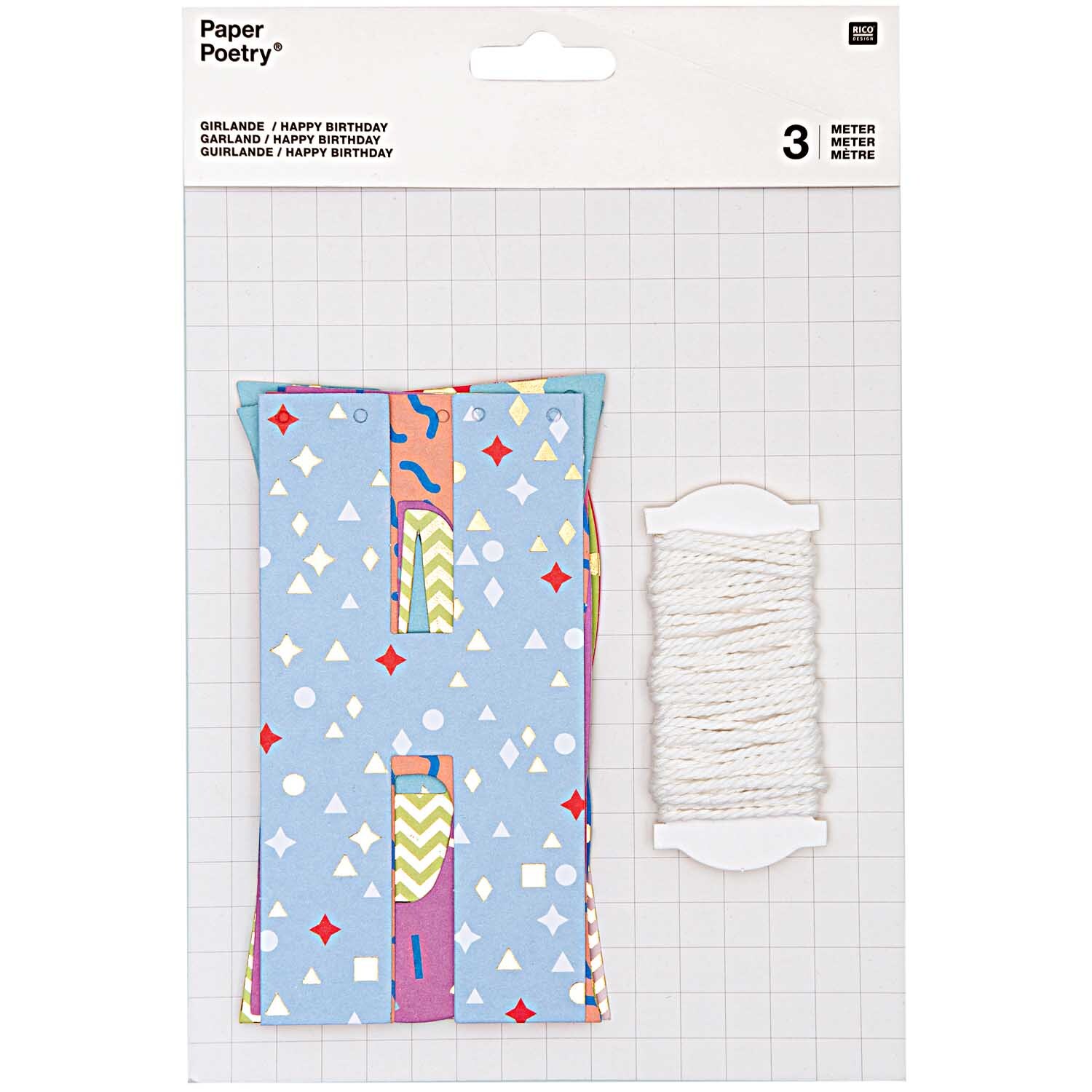Paper Poetry Girlande Happy Birthday 3m von Rico Design