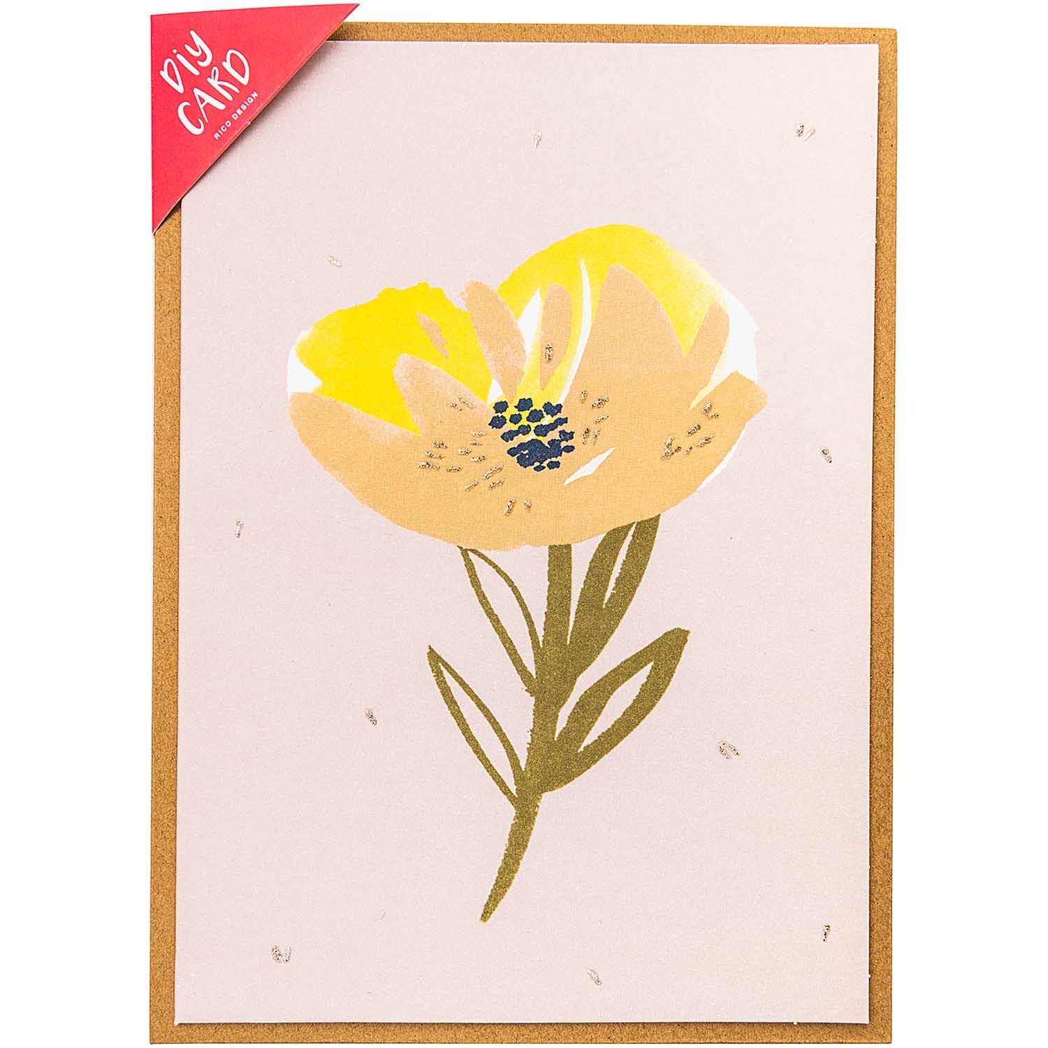 Paper Poetry Grußkartenset Crafted Nature rosa von Rico Design