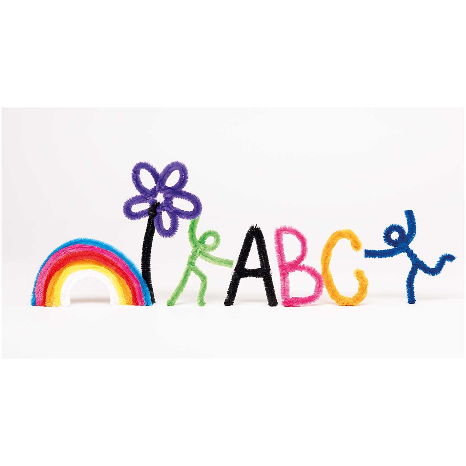 Chenilledraht-Mix 50cm 10 Stück Farbe Bunt von Rico Design Chenilledraht-Mix 50cm 10 Stück: Bunte Figuren und Buchstaben aus Chenilledraht von Rico Design.
