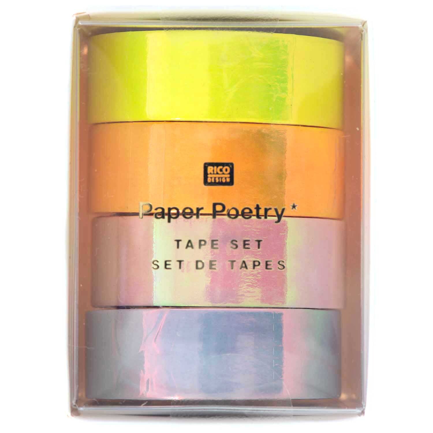 Paper Poetry Tape Set irisierend pastell 15mm 5m 4 Stück von Rico Design
