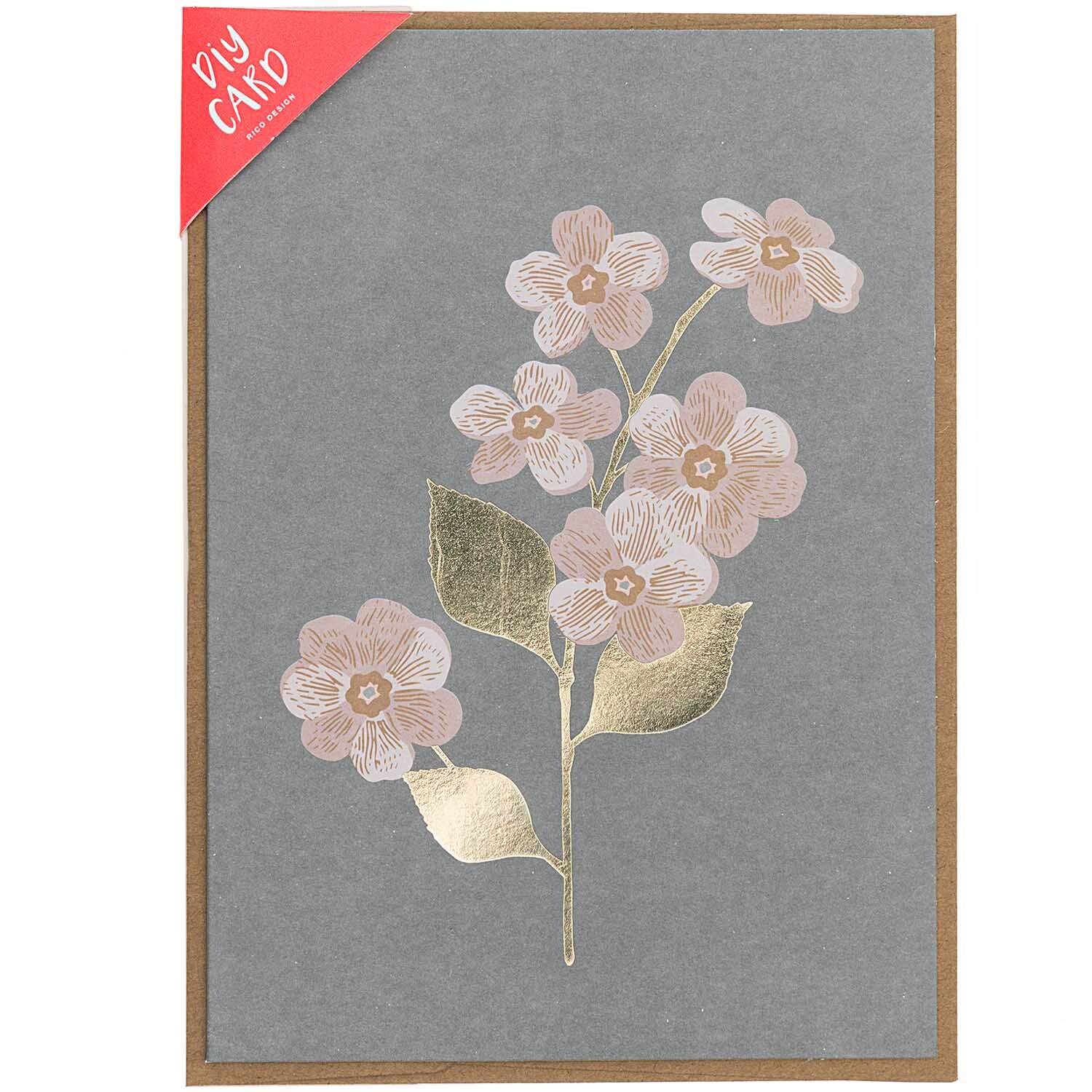 Paper Poetry Grußkartenset Magnolie dunkelgrau von Rico Design